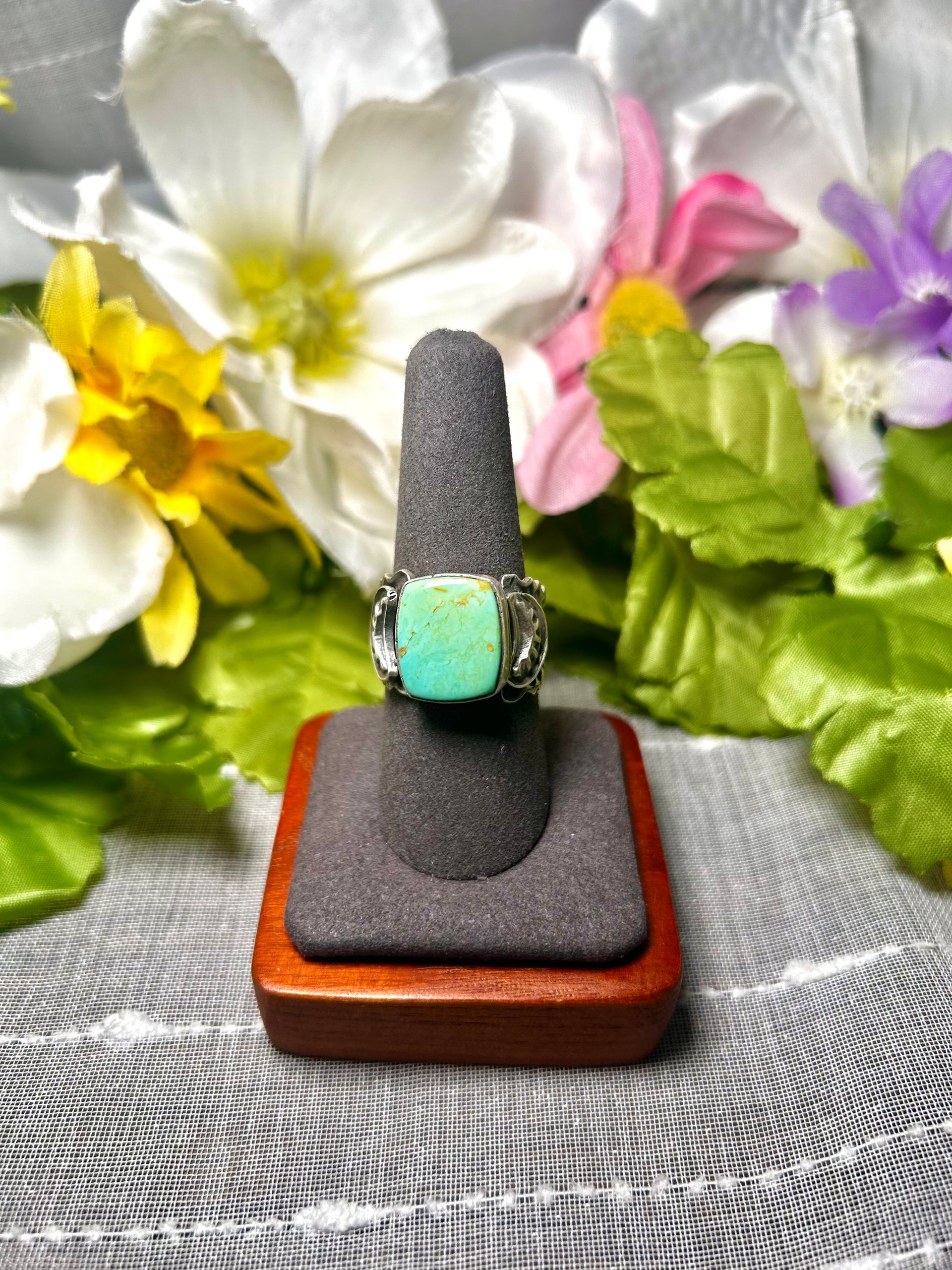 Russell Sam Royston Turquoise & Sterling Silver Ring Size 9