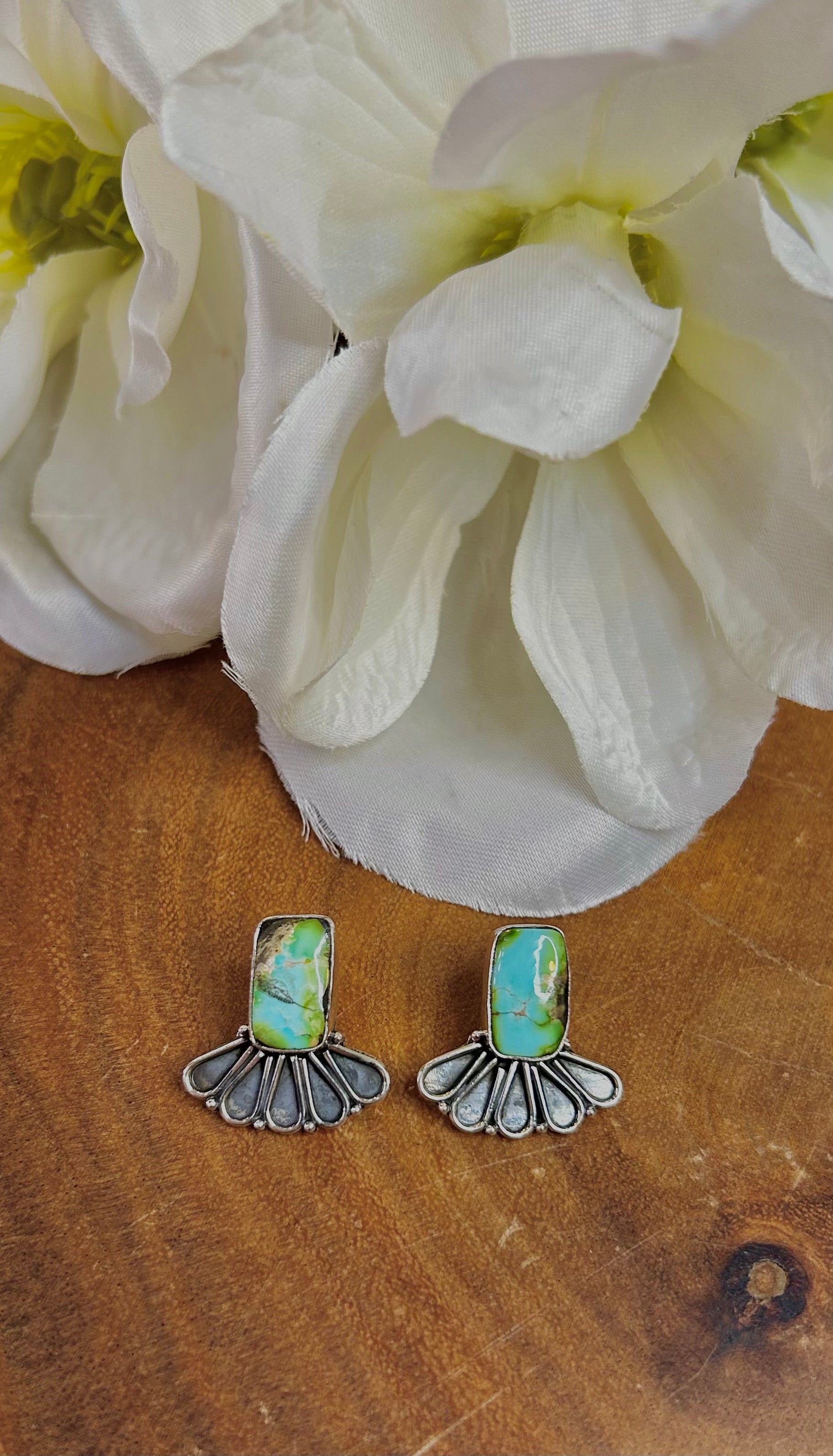 Southwest Made Sonoran Mountain Turquoise & Sterling Silver Post Earrings