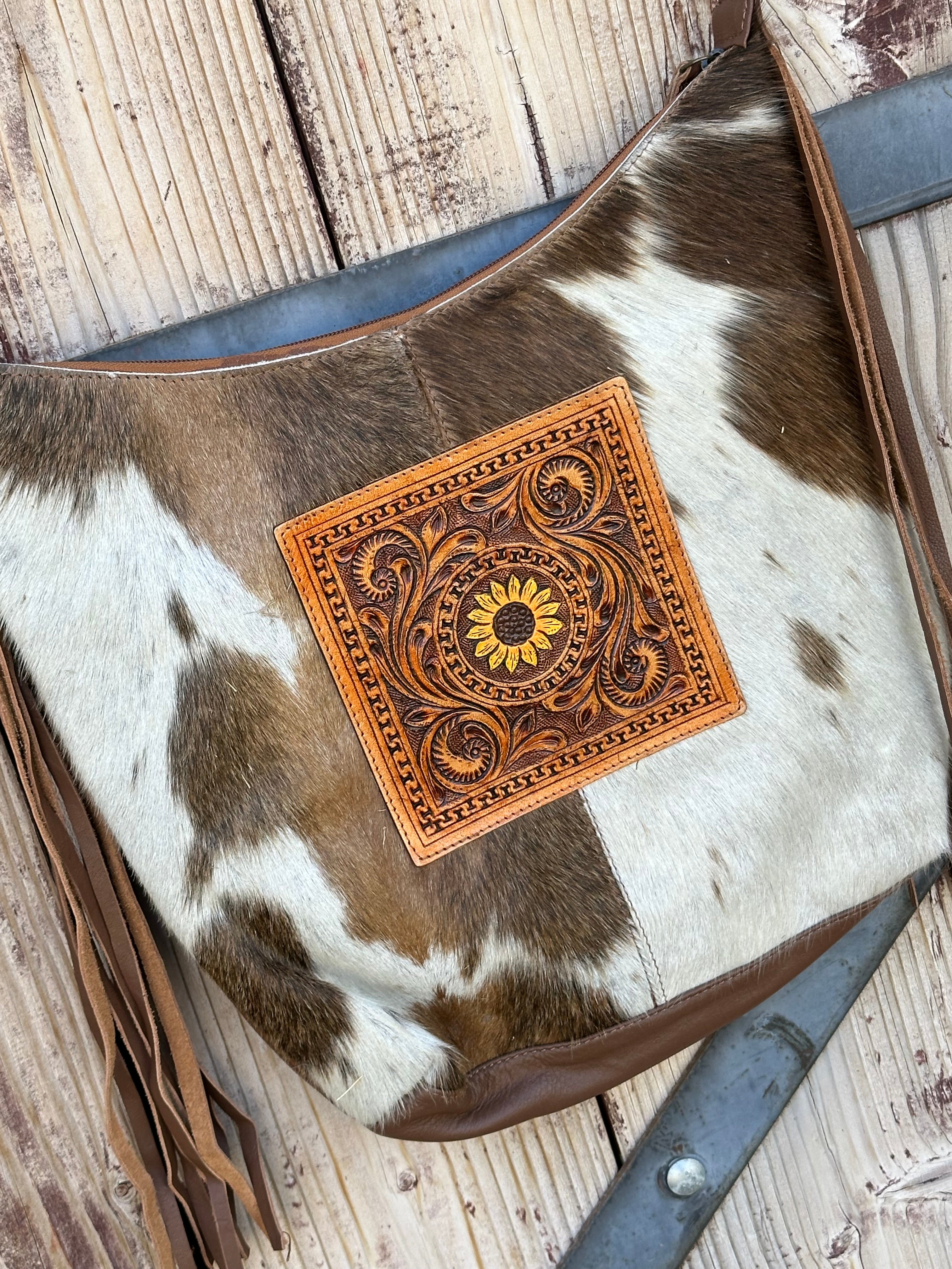 Genuine Tooled Leather Cowhide Purse