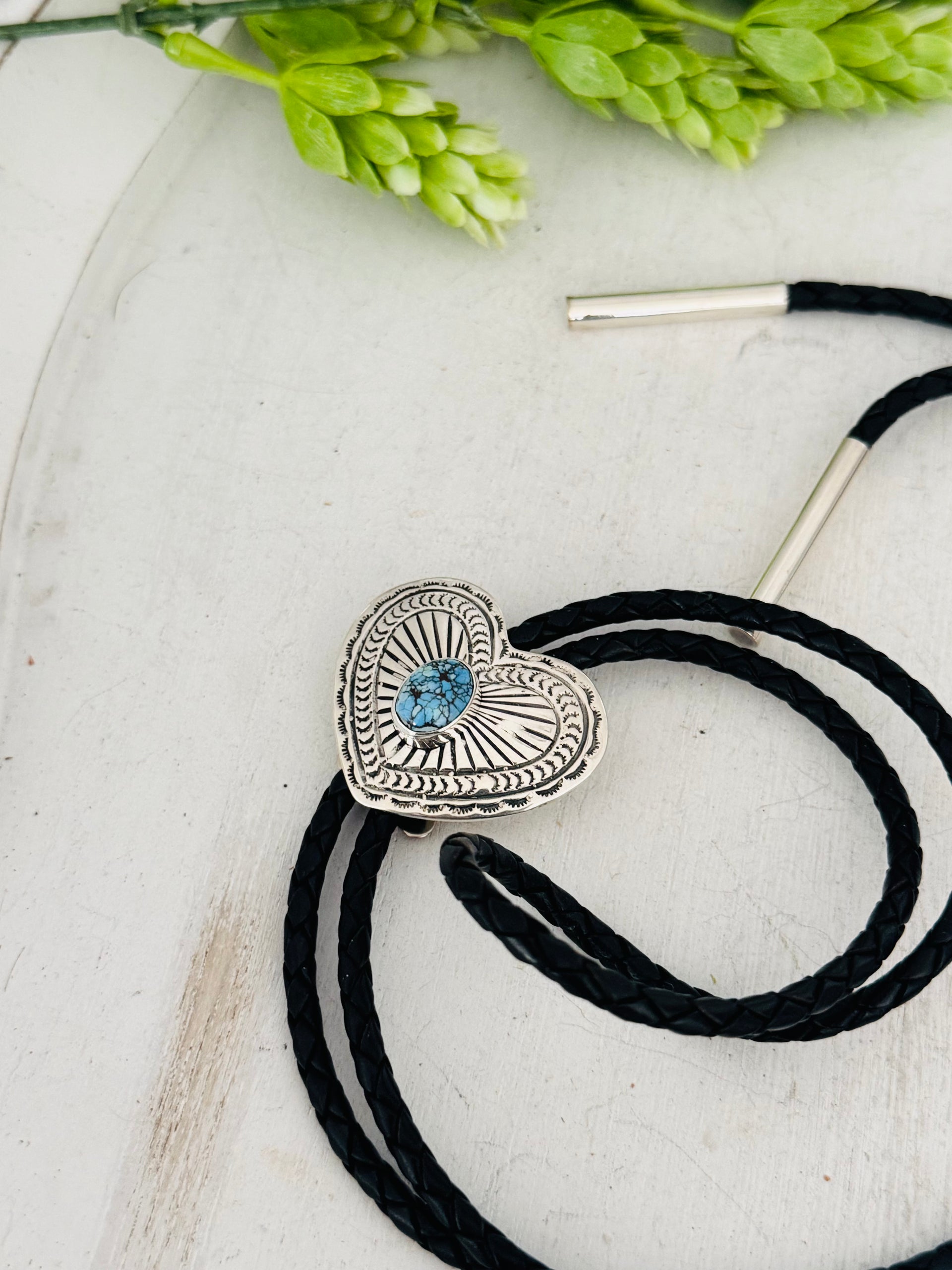 Jereme Delgarito Golden Hills Turquoise & Sterling Silver Bolo Tie