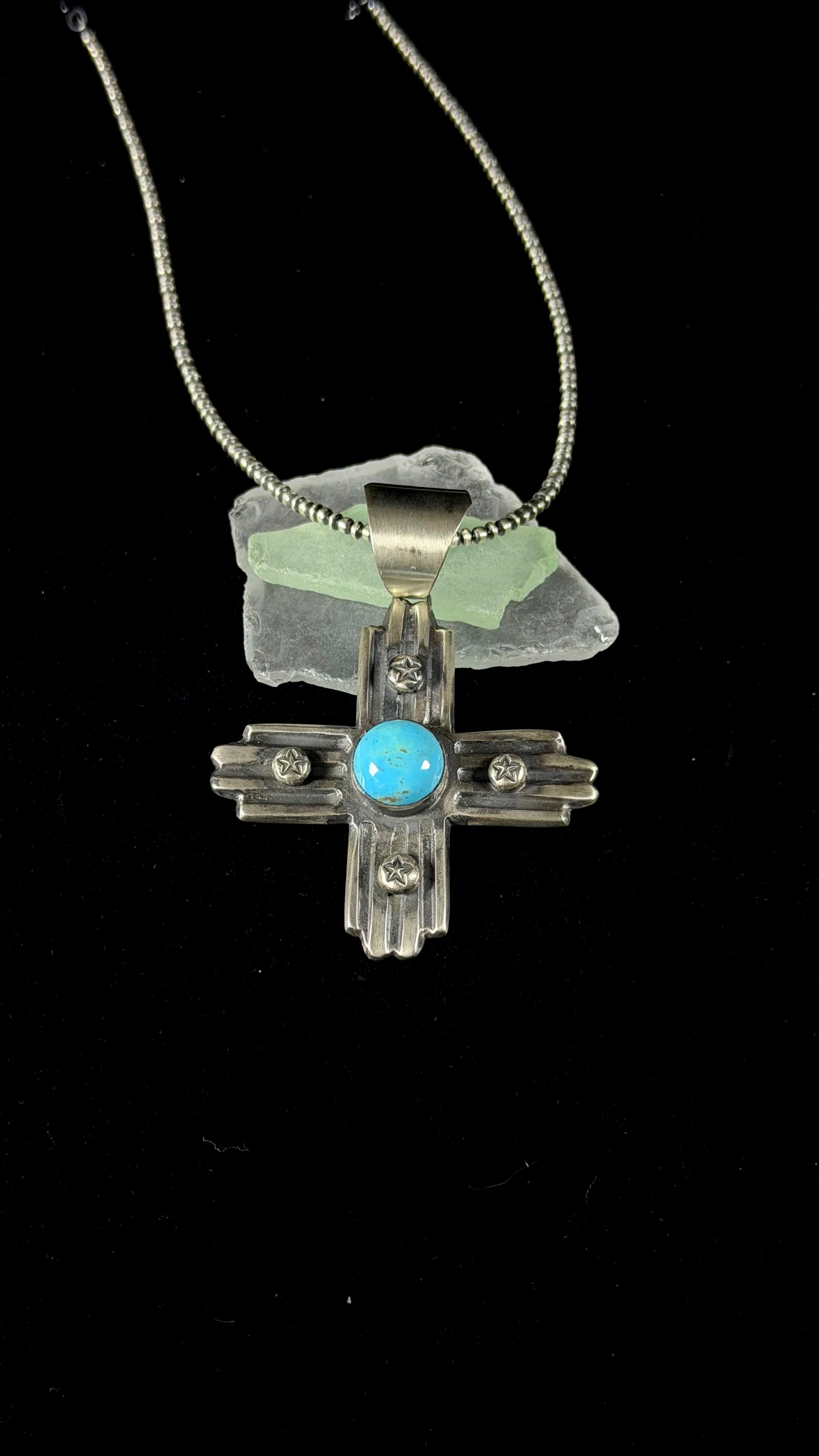 Chimney Butte Kingman Turquoise & Sterling Silver Zia Pendant