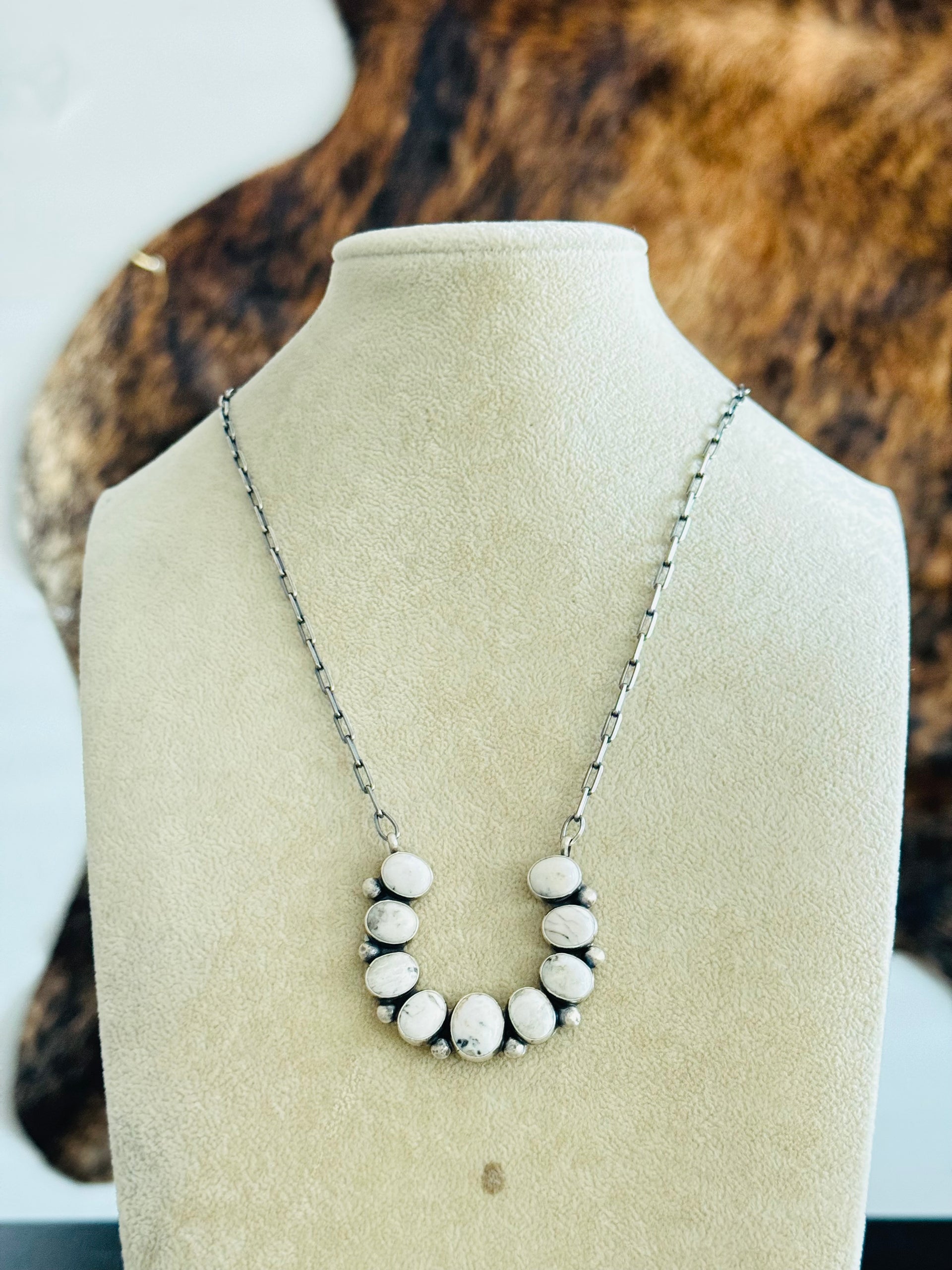 Aarron Robinson White Buffalo & Sterling Silver Naja Cluster Necklace