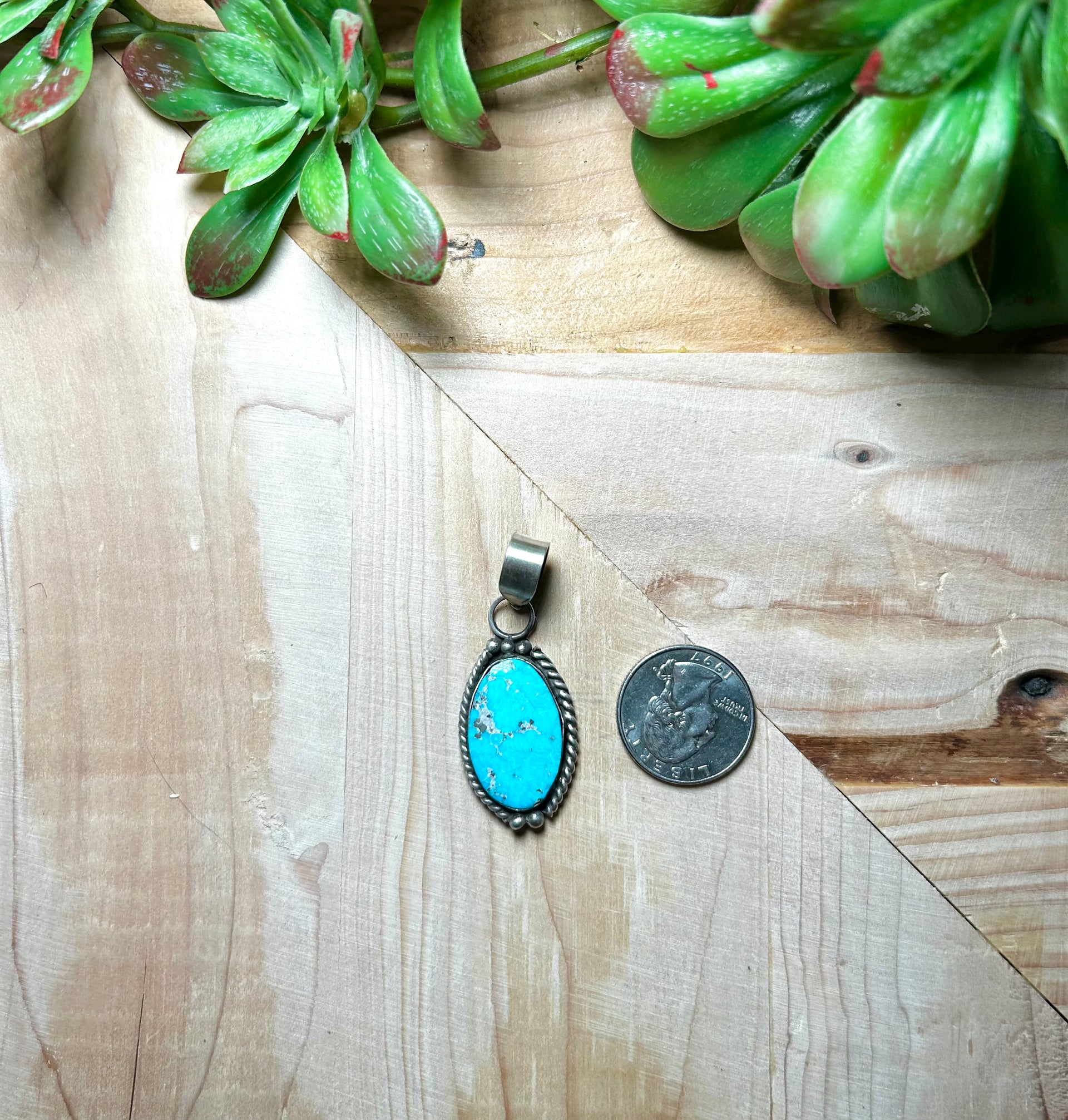 Zachariah David Blue Bird Turquoise & Sterling Silver Pendant