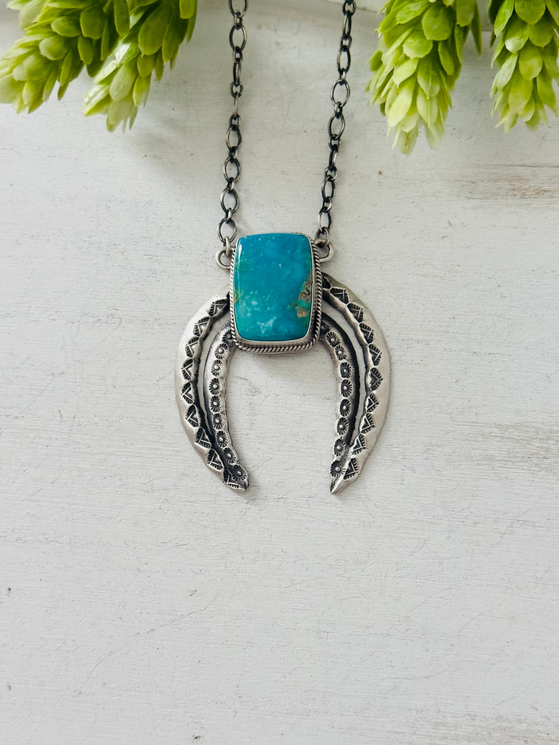 LeRoy James Royston Turquoise & Sterling Silver Naja Necklace