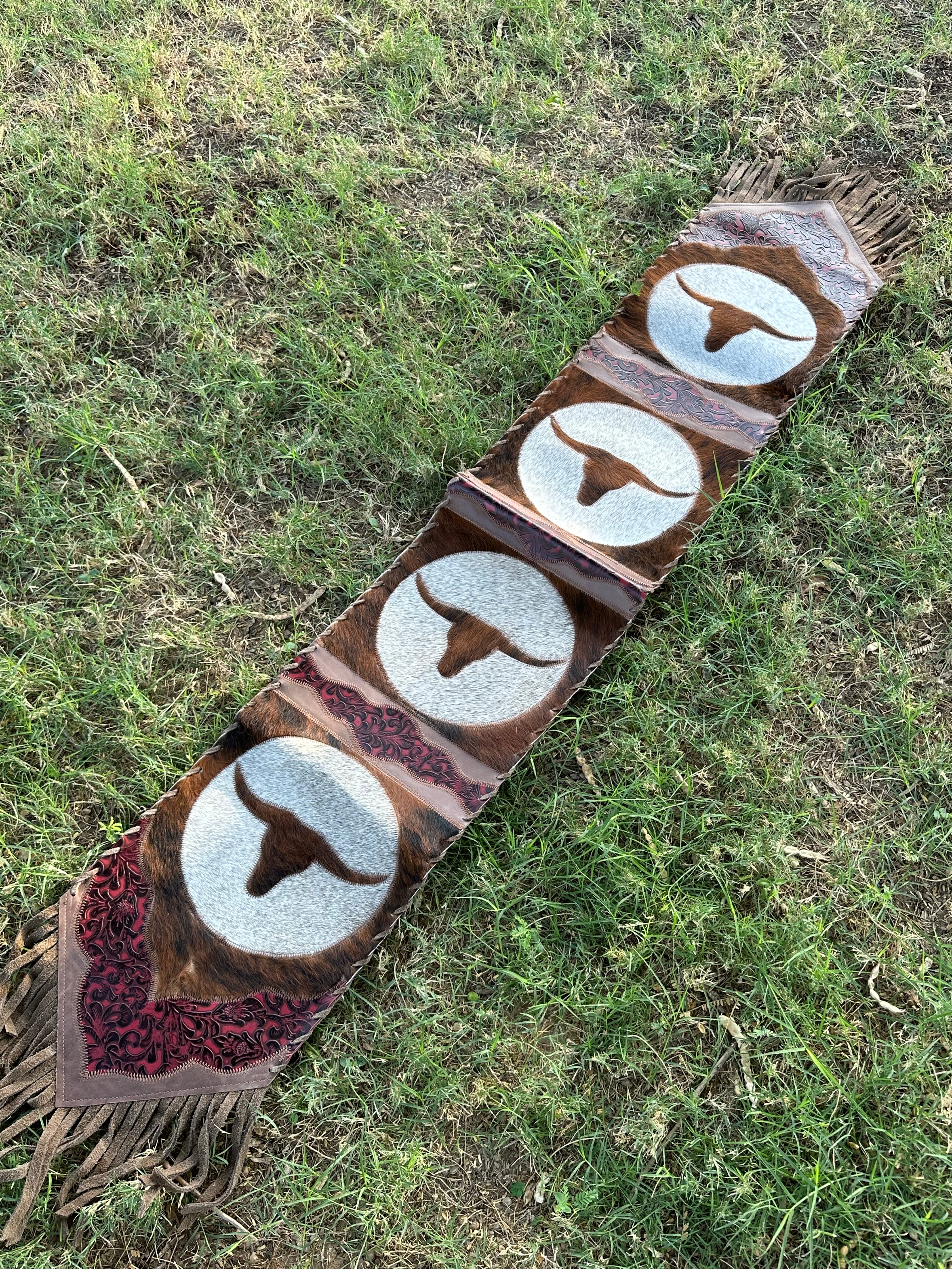 Genuine Leather Cowhide Table Runner