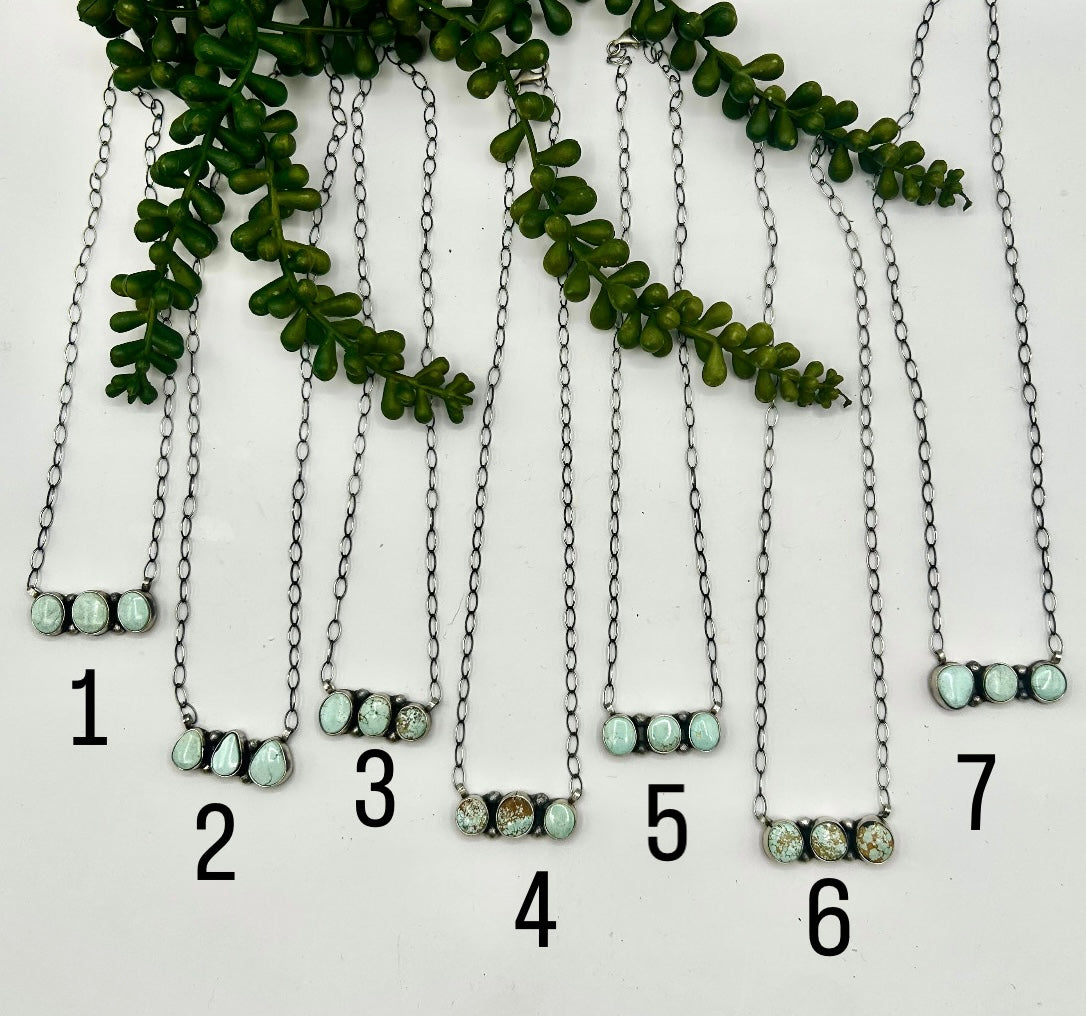 Navajo Made Mine 8 Turquoise & Sterling Silver Necklace