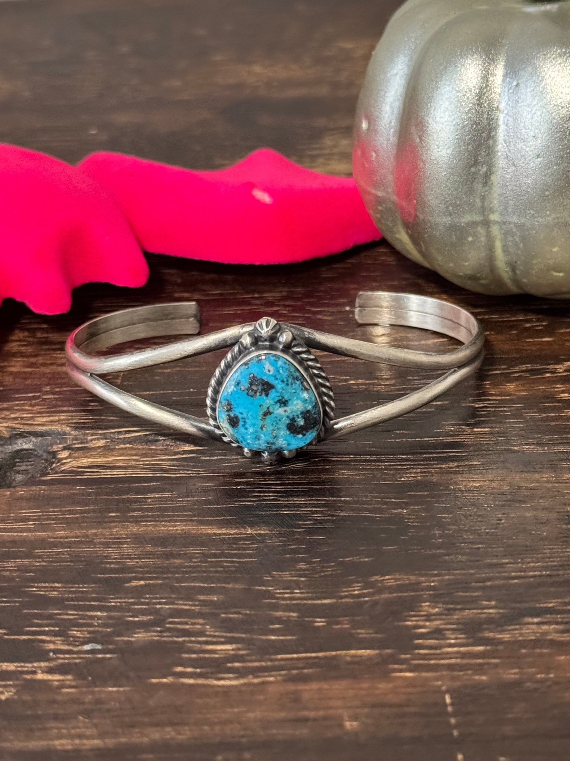 Dave Skeets Blue Ridge Turquoise & Sterling Silver Cuff Bracelet