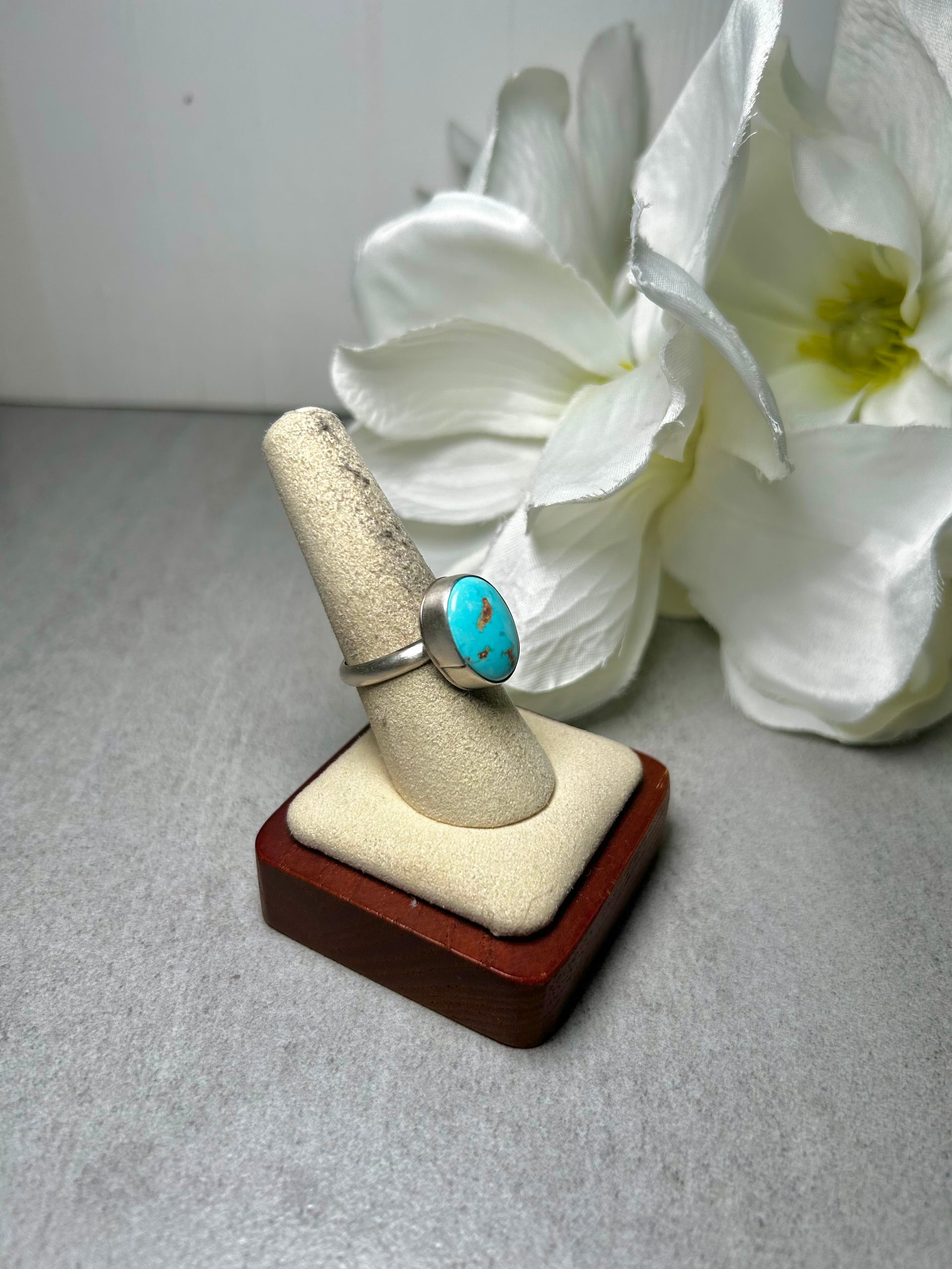 Scott Skeets Kingman Turquoise & Sterling Silver Adjustable Ring