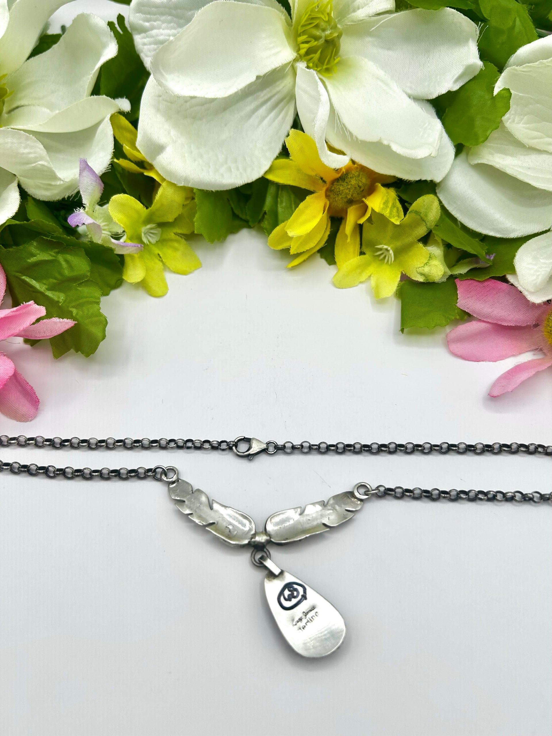 Navajo Made Lapis & Sterling Silver Necklace