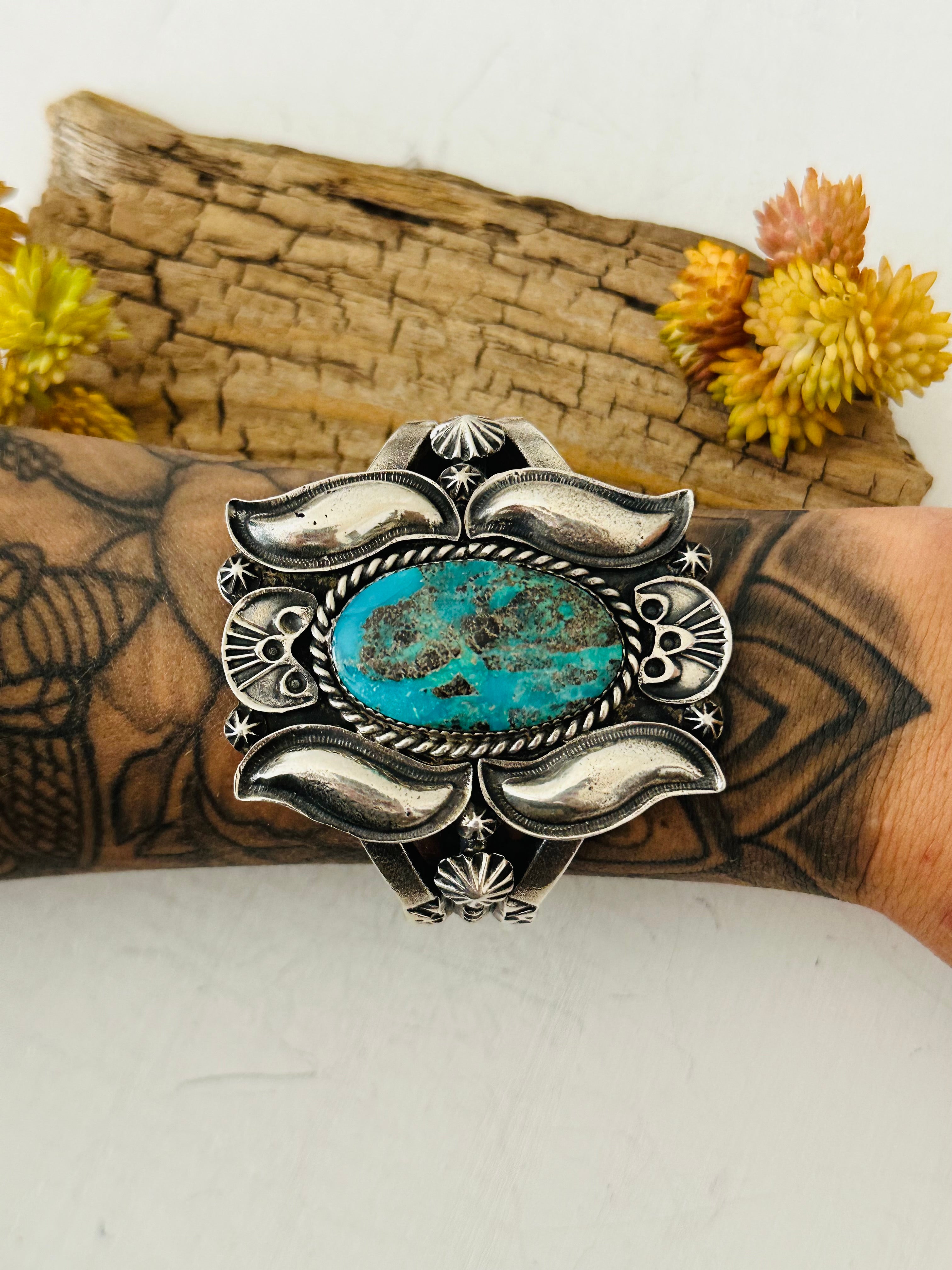 Kindale Billah Kingman Turquoise & Sterling Silver Cuff Bracelet