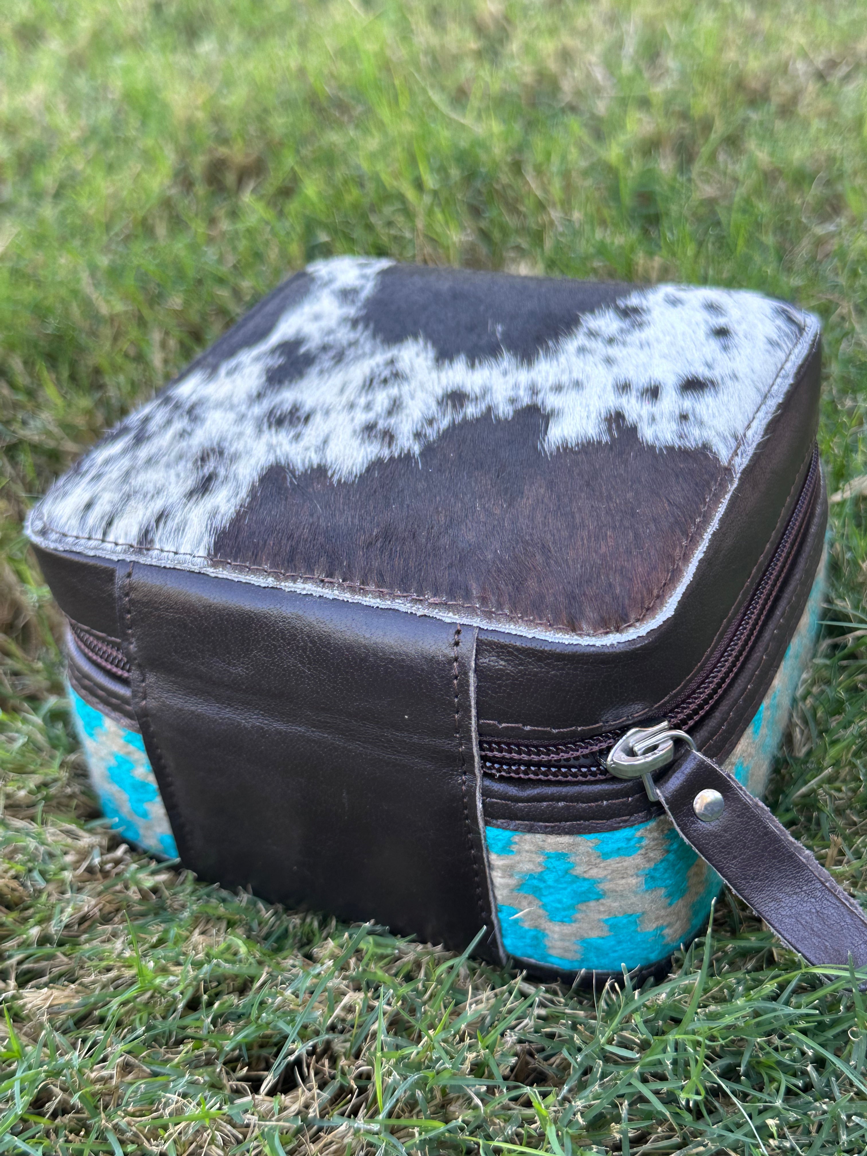 Genuine Leather Cowhide Jewelry Box