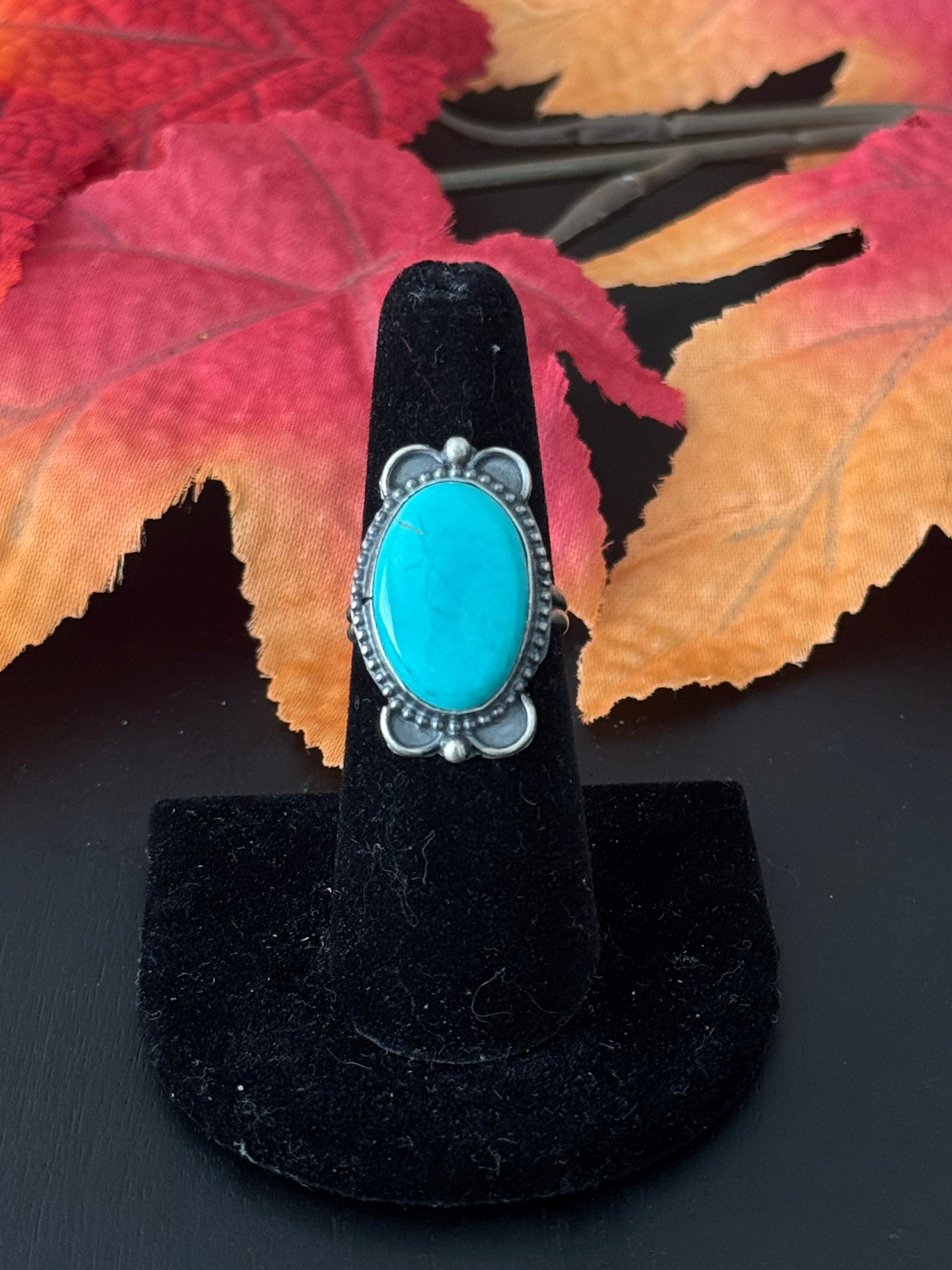 Navajo Made Turquoise & Sterling Silver Ring