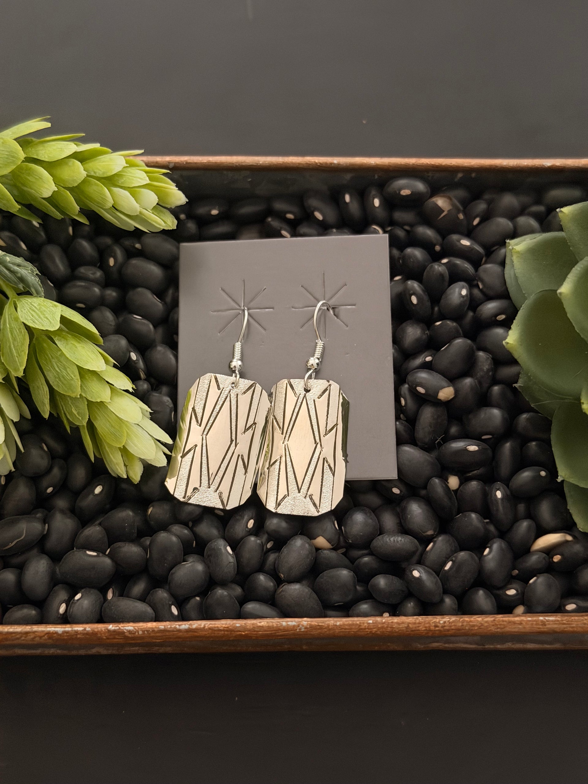 Navajo Made Sterling Silver Dangle Earrings