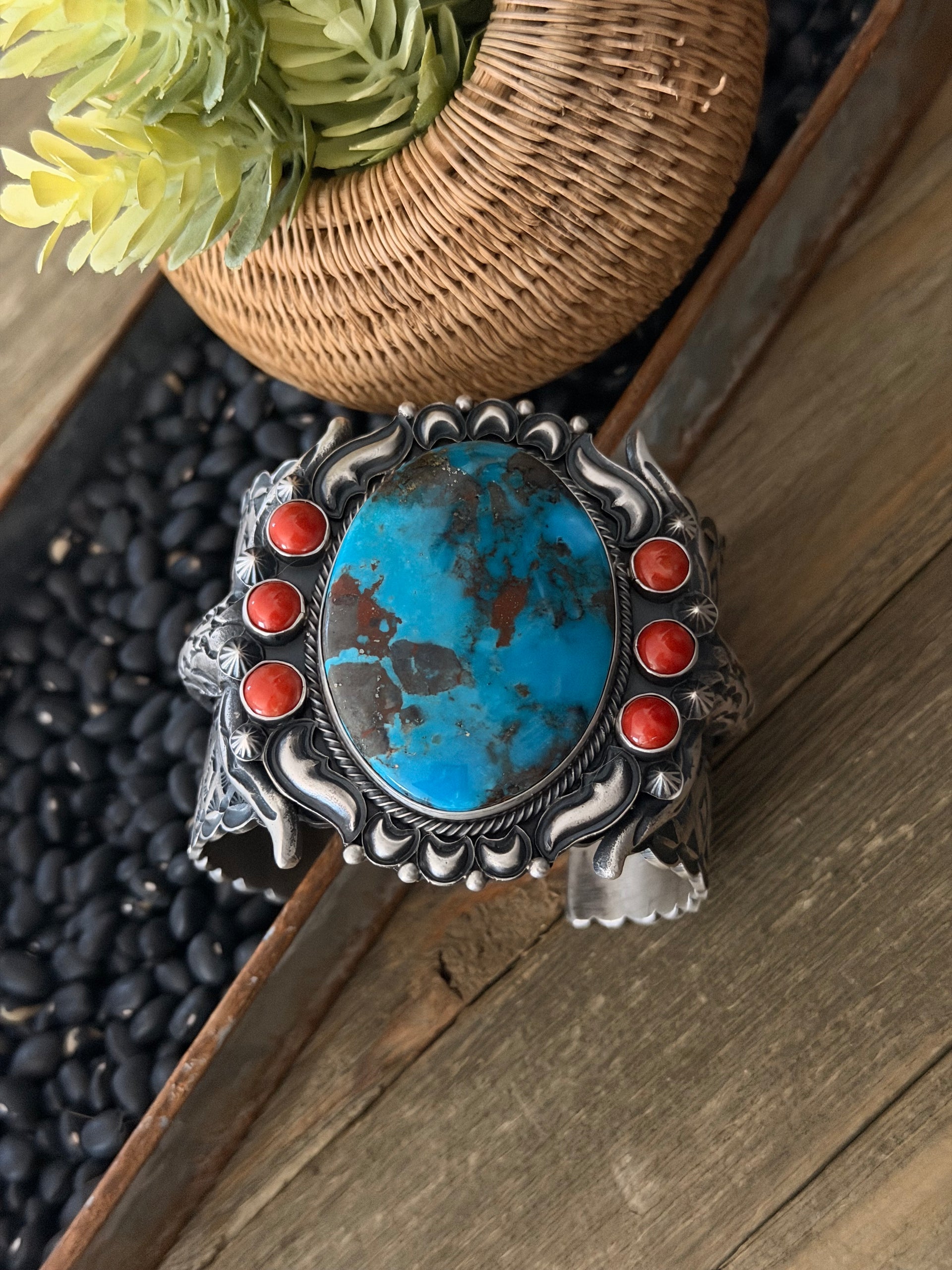 Kevin Billah Multi Stone & Sterling Silver Cuff Bracelet