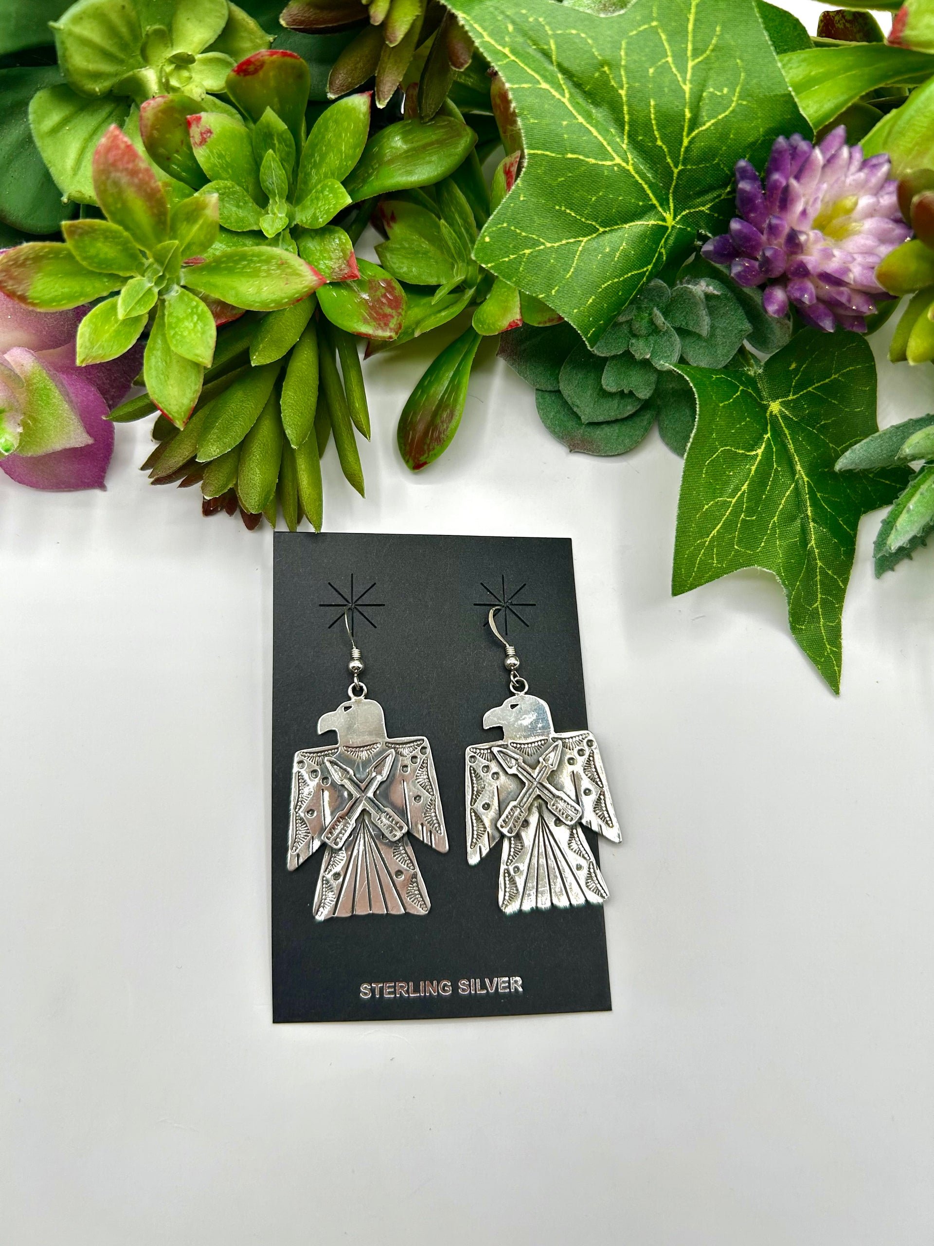 Navajo Made Sterling Silver Hook Dangle Earrings