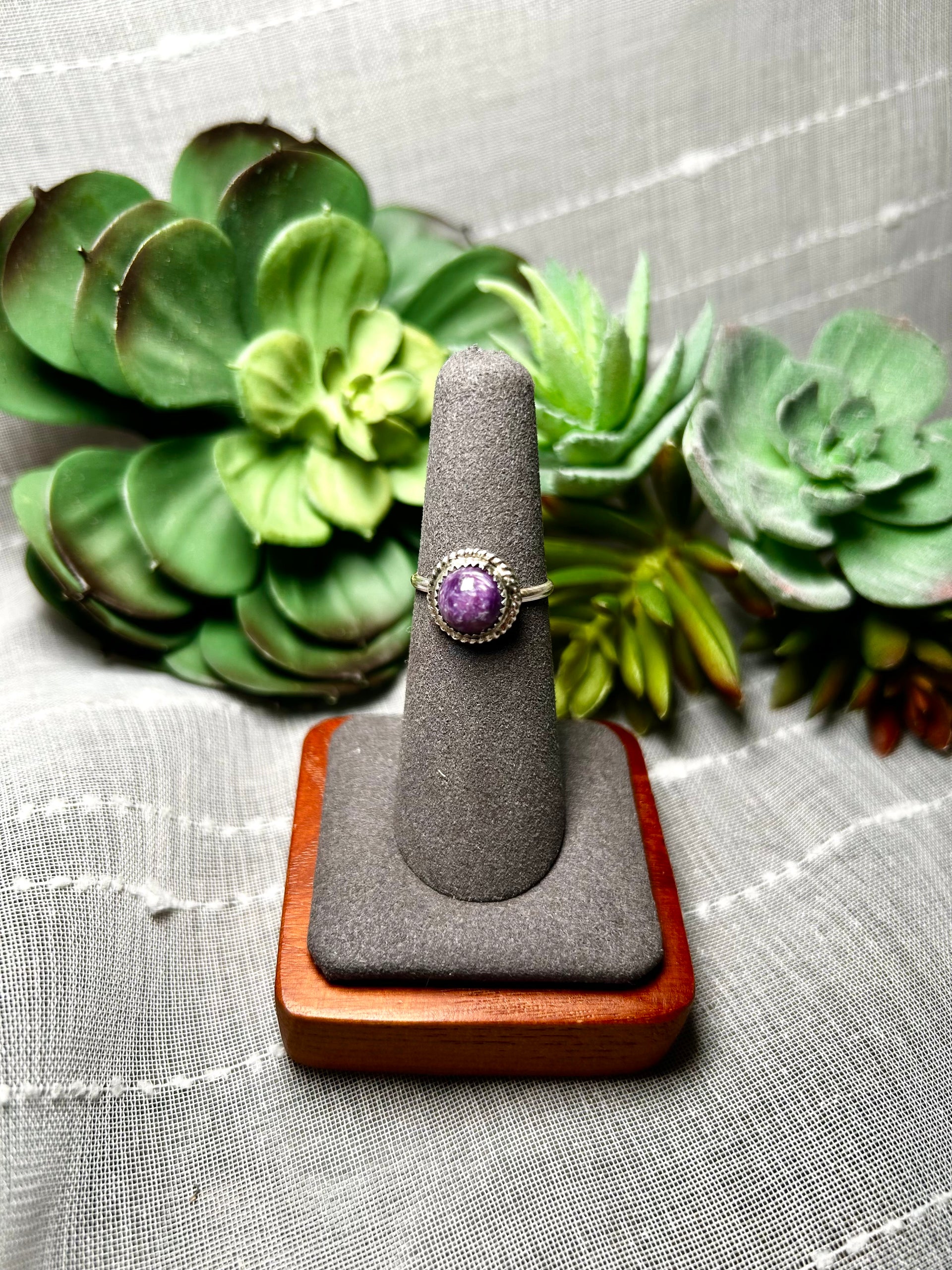 Navajo Made Charoite & Sterling Silver Ring