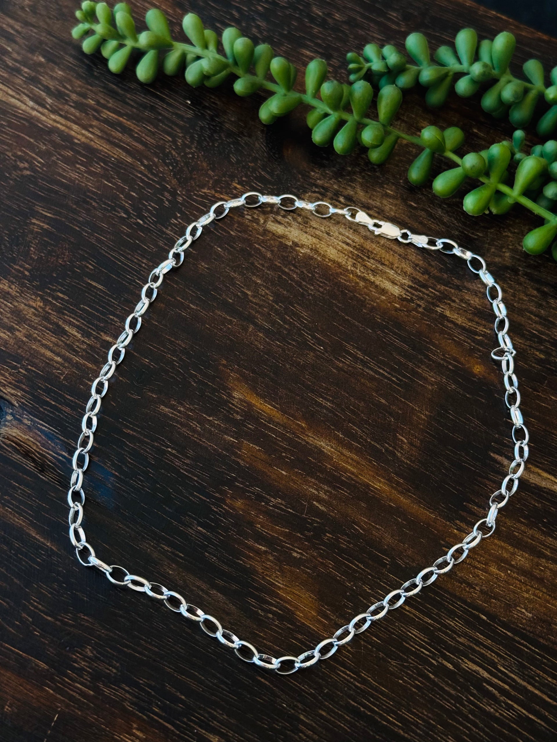Navajo Made Sterling Silver Link Chain Necklace