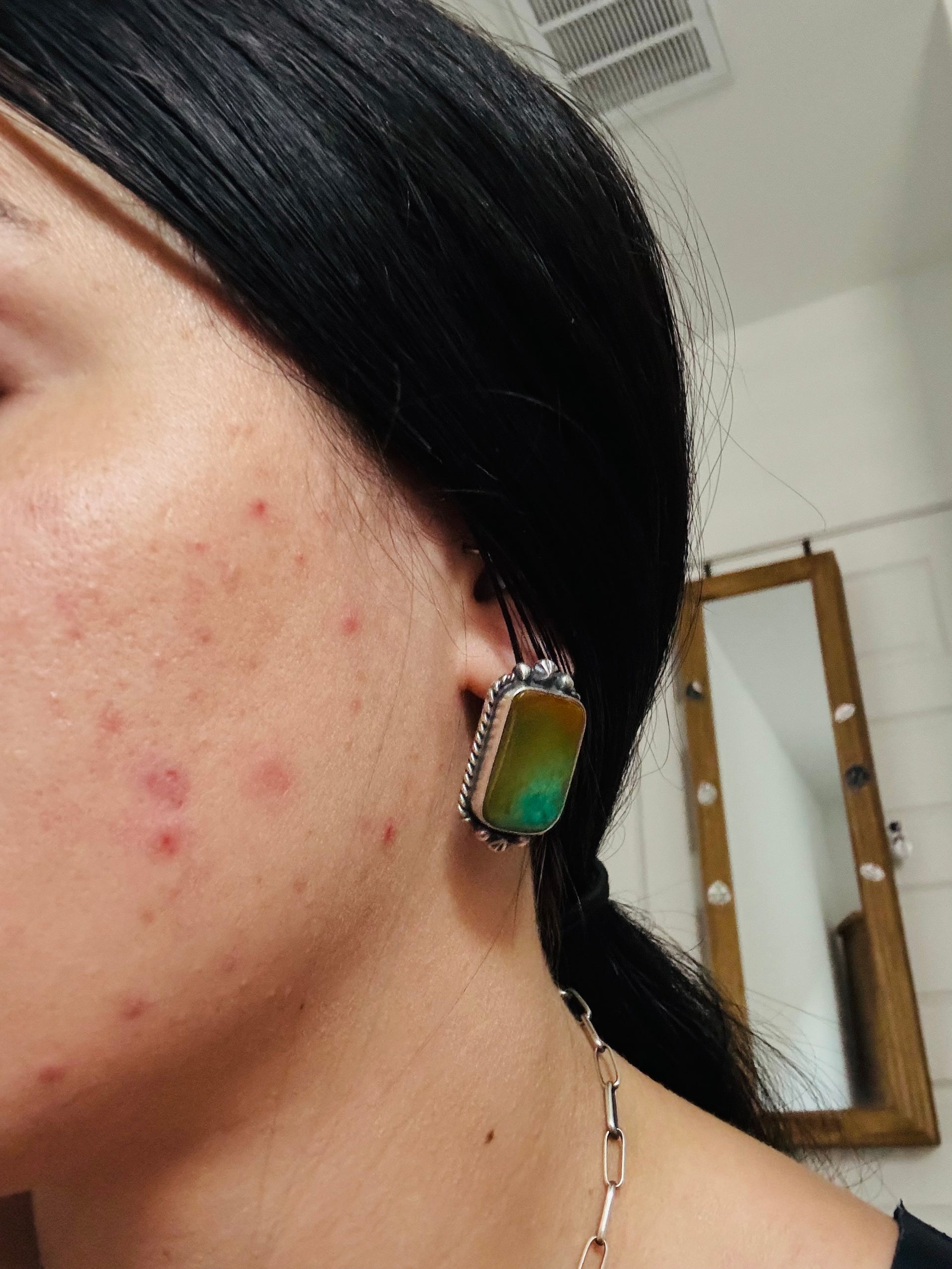 Elouise Kee Royston Turquoise & Sterling Silver Post Earring