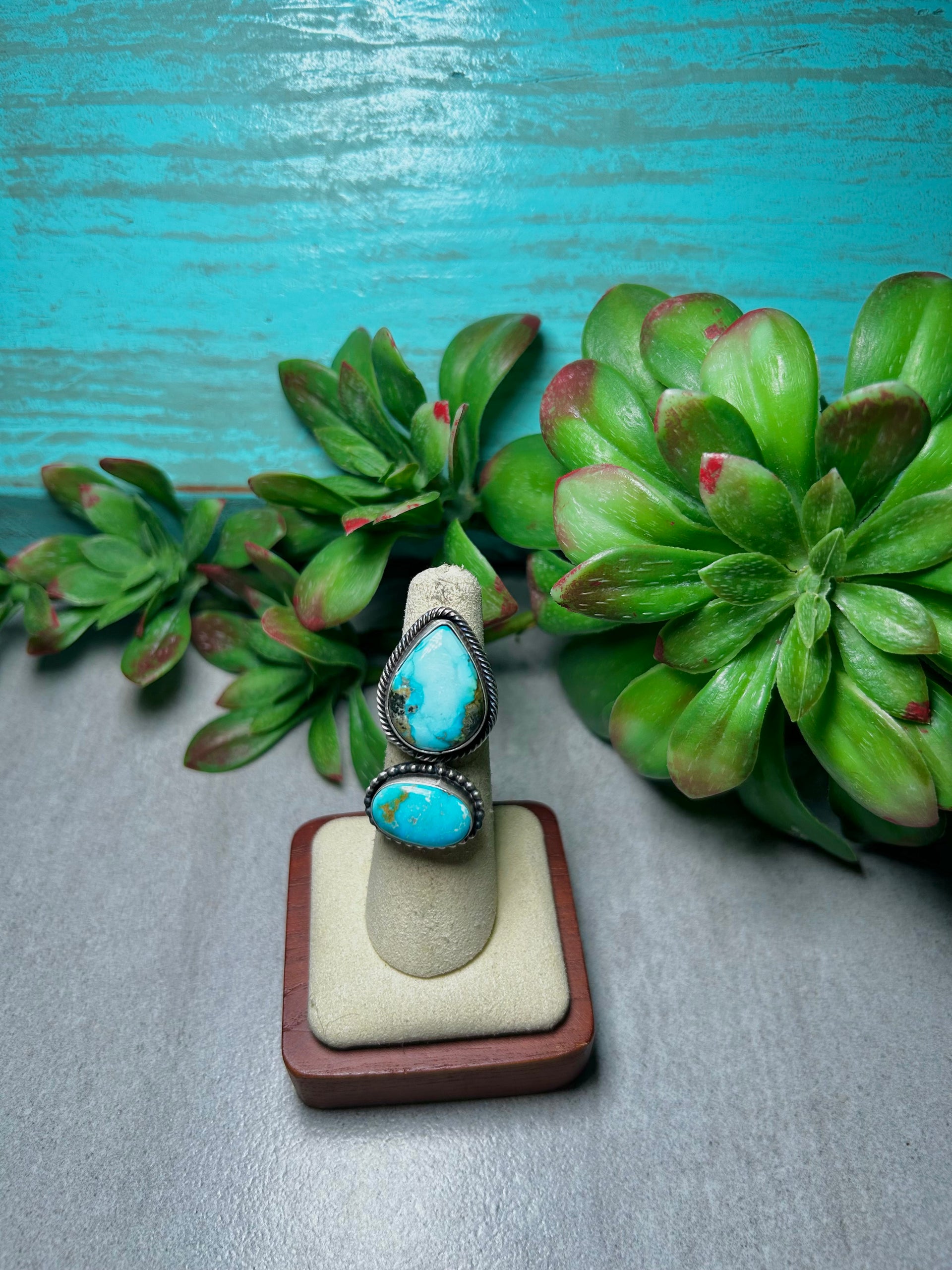 Jamison Garcia Royston Turquoise & Sterling Silver Ring Size 5.5