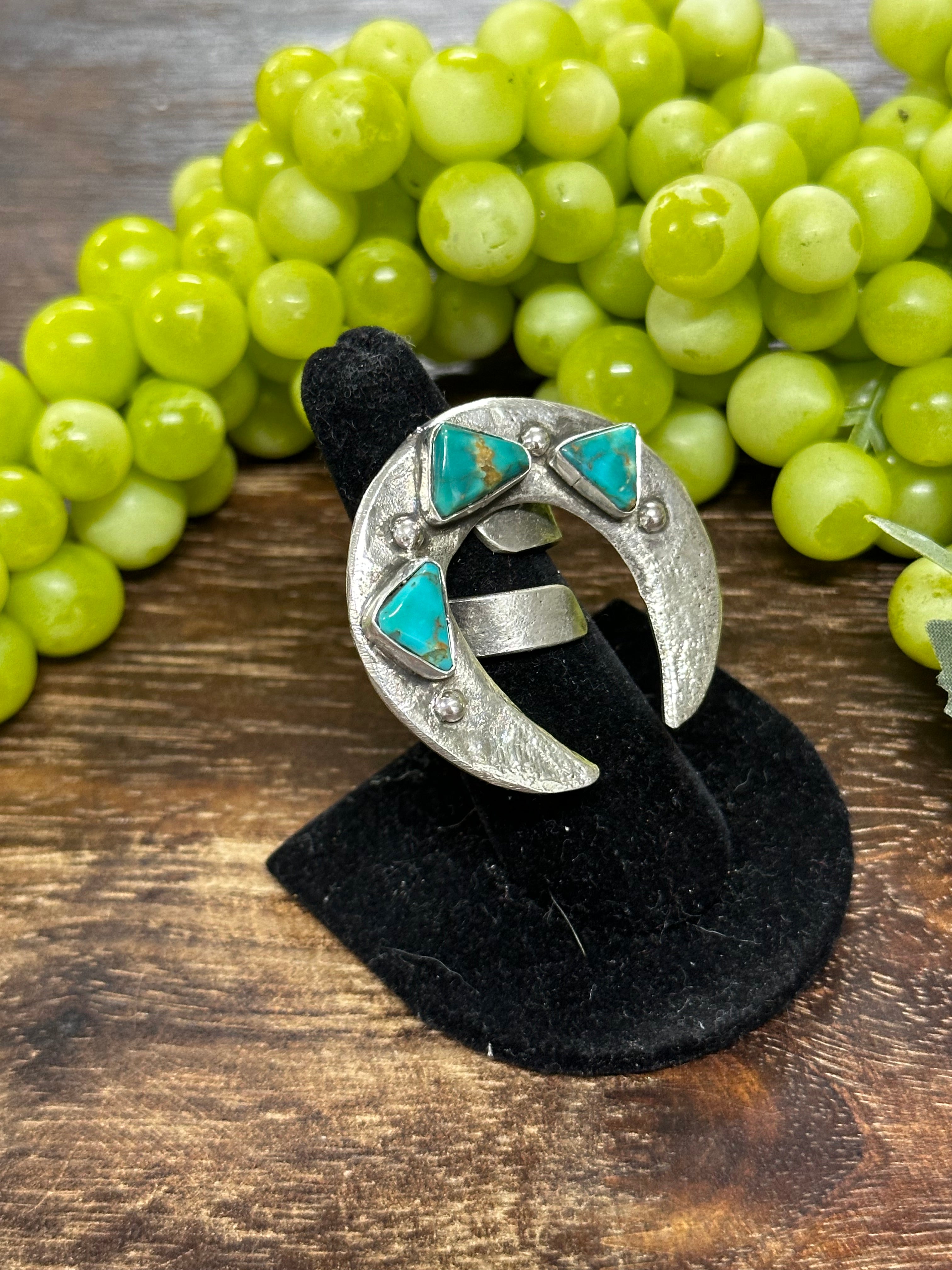 Jude Candalaria Royston Turquoise Sterling Silver Adjustable Ring