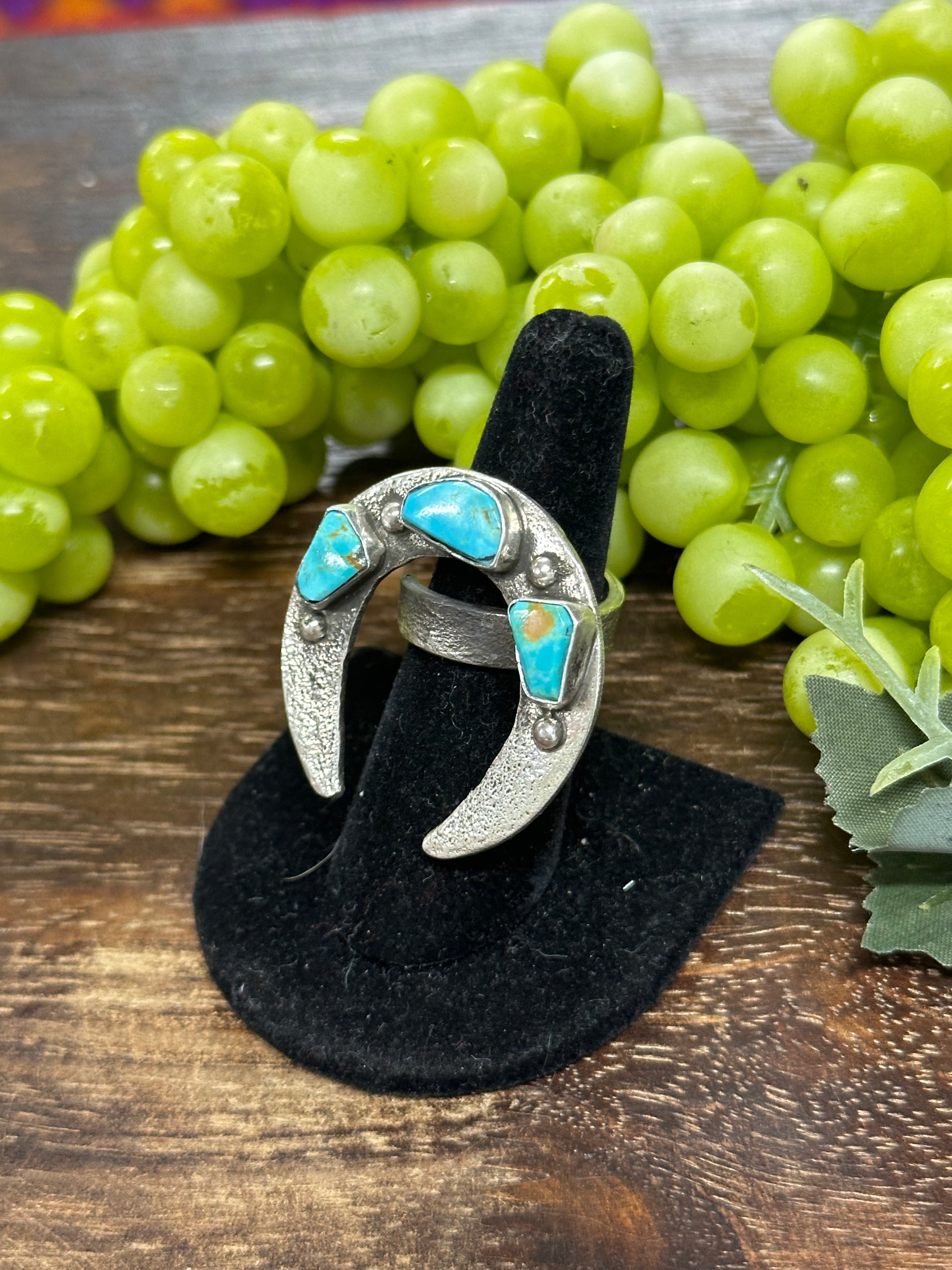 Jude Candalaria Royston Turquoise Sterling Silver Adjustable Ring