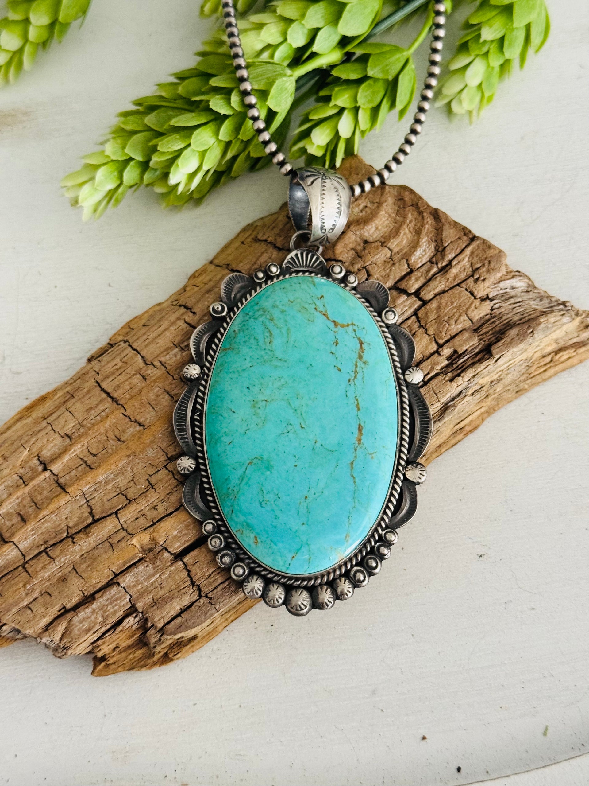 Gilbert Tom Kingman Turquoise & Sterling Silver Pendant