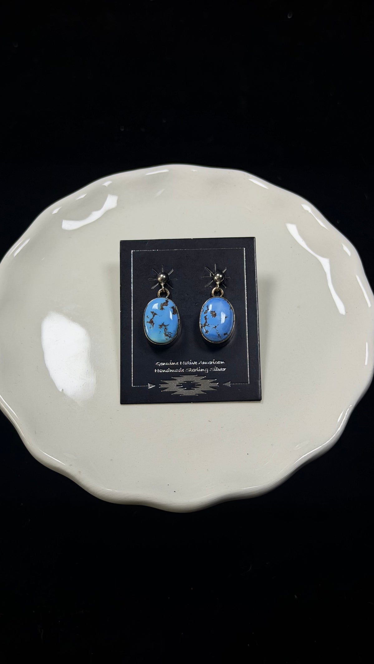 Shirley Henry Golden Hills Turquoise & Sterling Silver Post Dangle Earrings