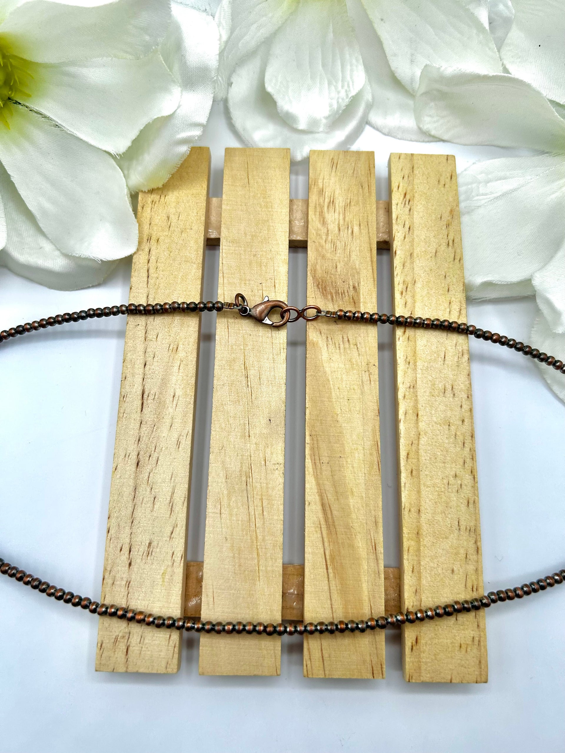 Navajo Made Strung 3 MM Copper Necklace