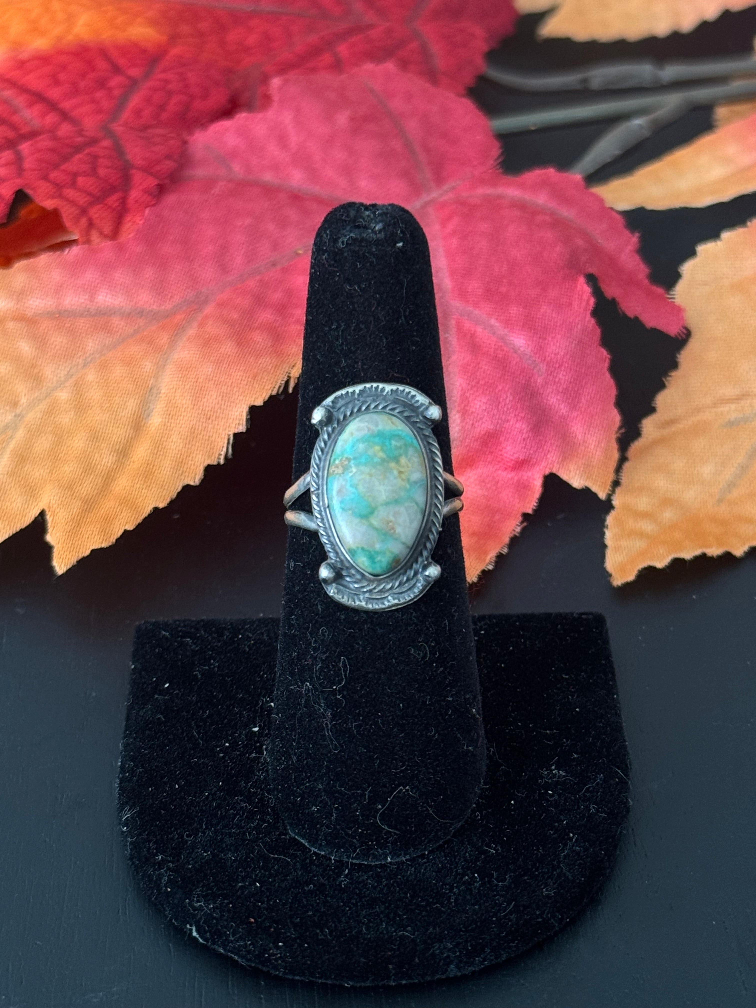 Navajo Made Royston Turquoise & Sterling Silver Ring