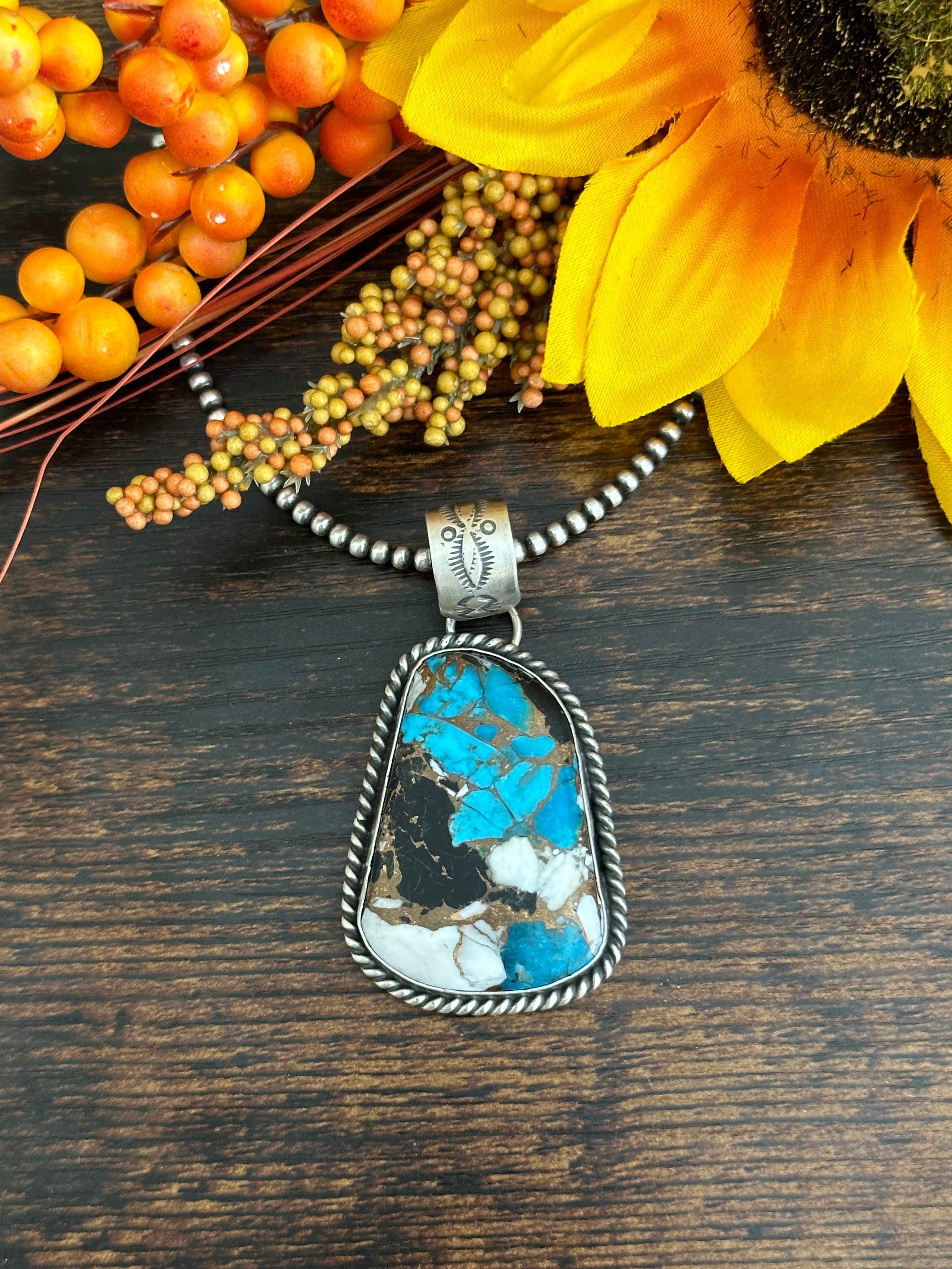 Augustine Largo Mohave Turquoise & Sterling Silver Pendant