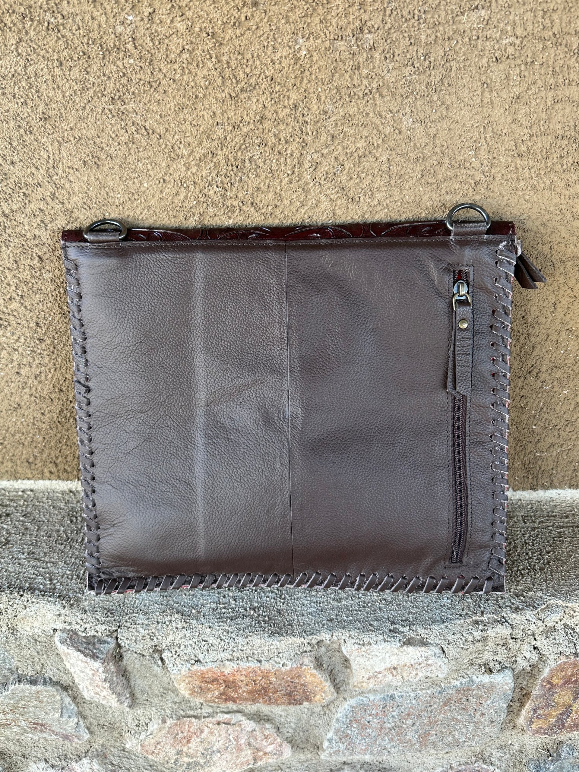 Genuine Tooled Leather & Cowhide Purse
