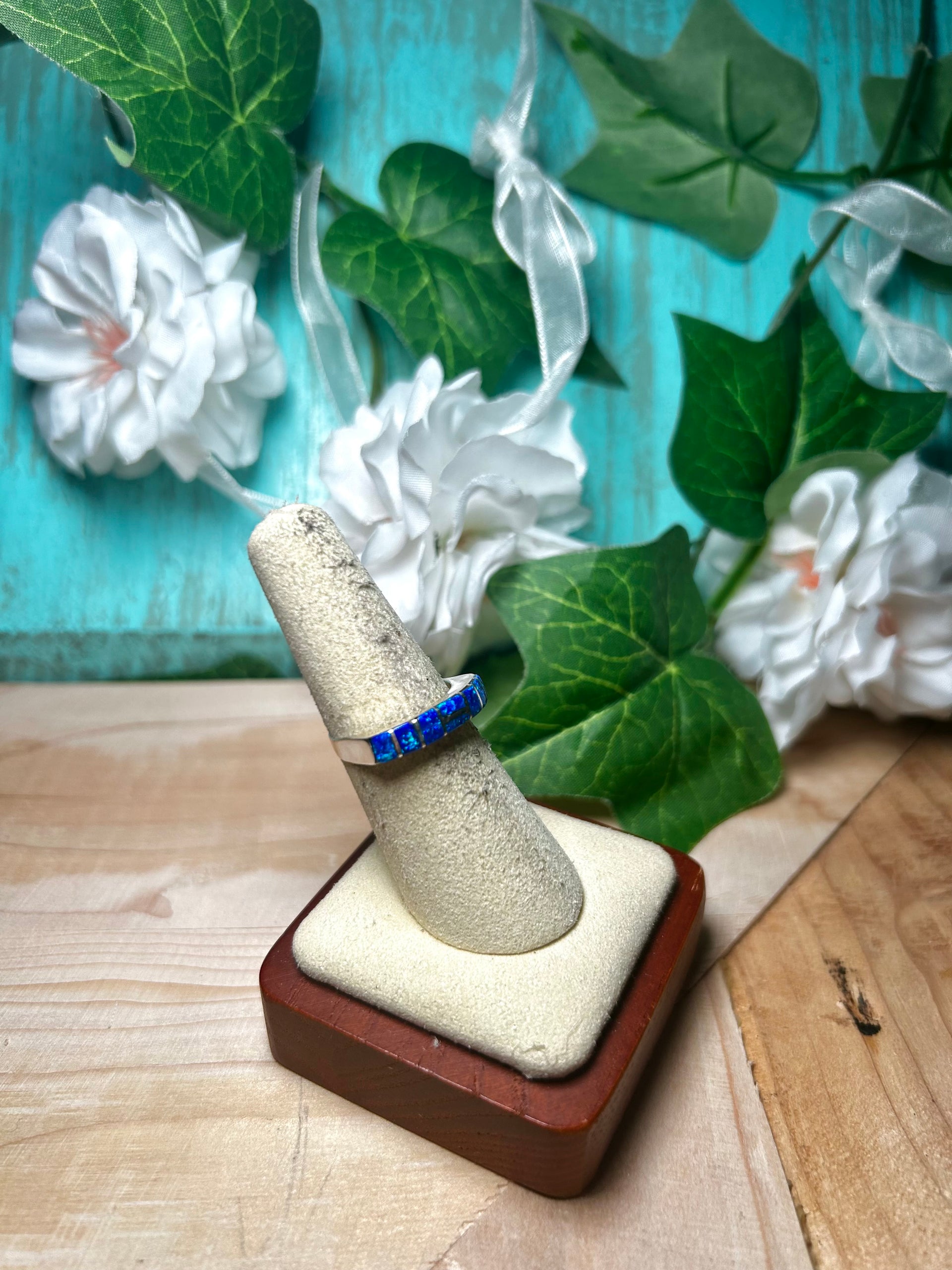 Navajo Made Opal & Sterling Silver Ring Size 7.25