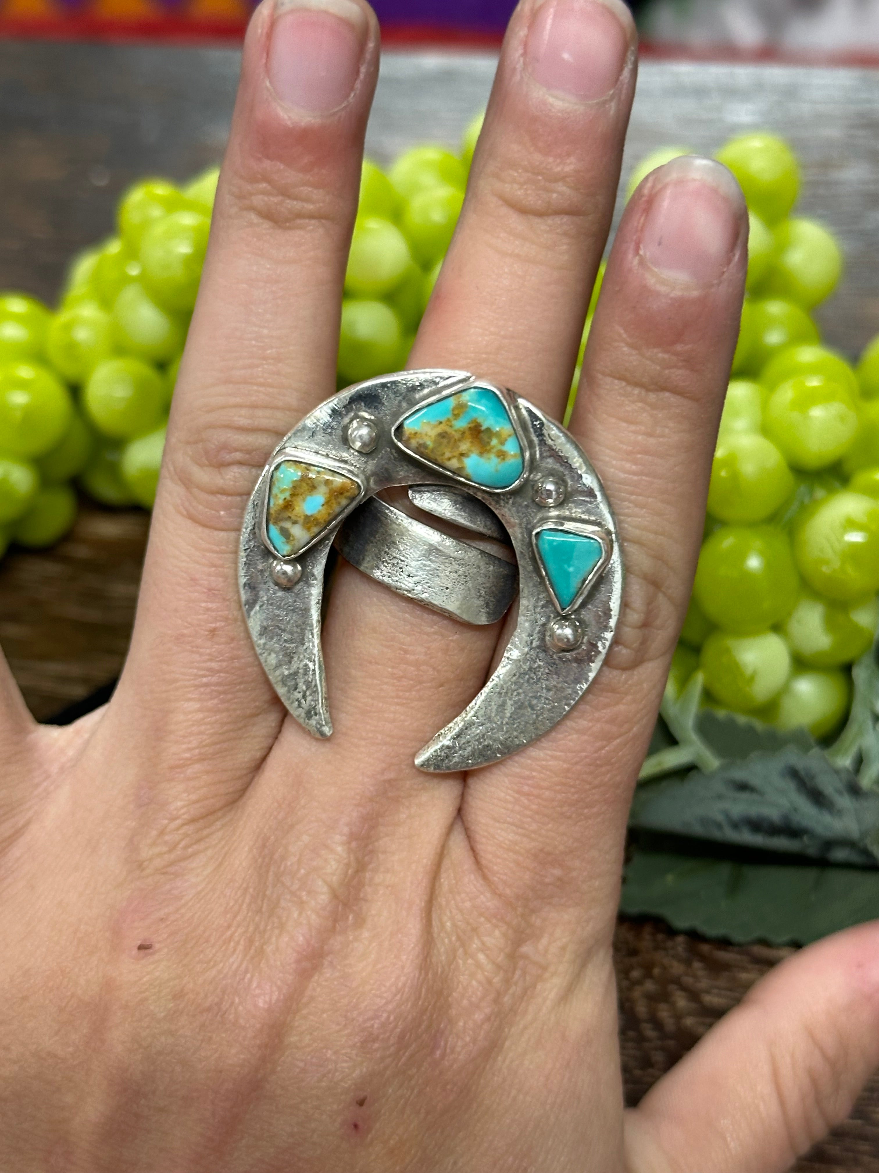 Jude Candalaria Royston Turquoise Sterling Silver Adjustable Ring