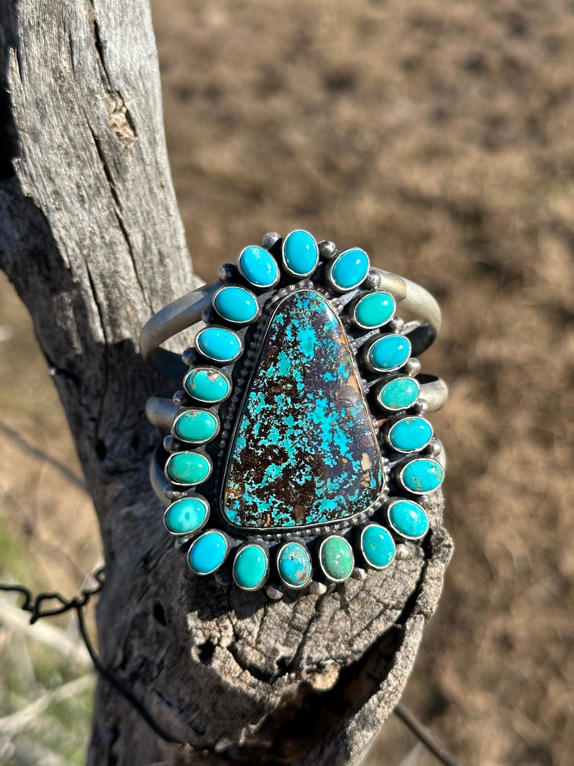 Bobby Johnson Royston Turquoise & Sterling Silver Cuff Bracelet