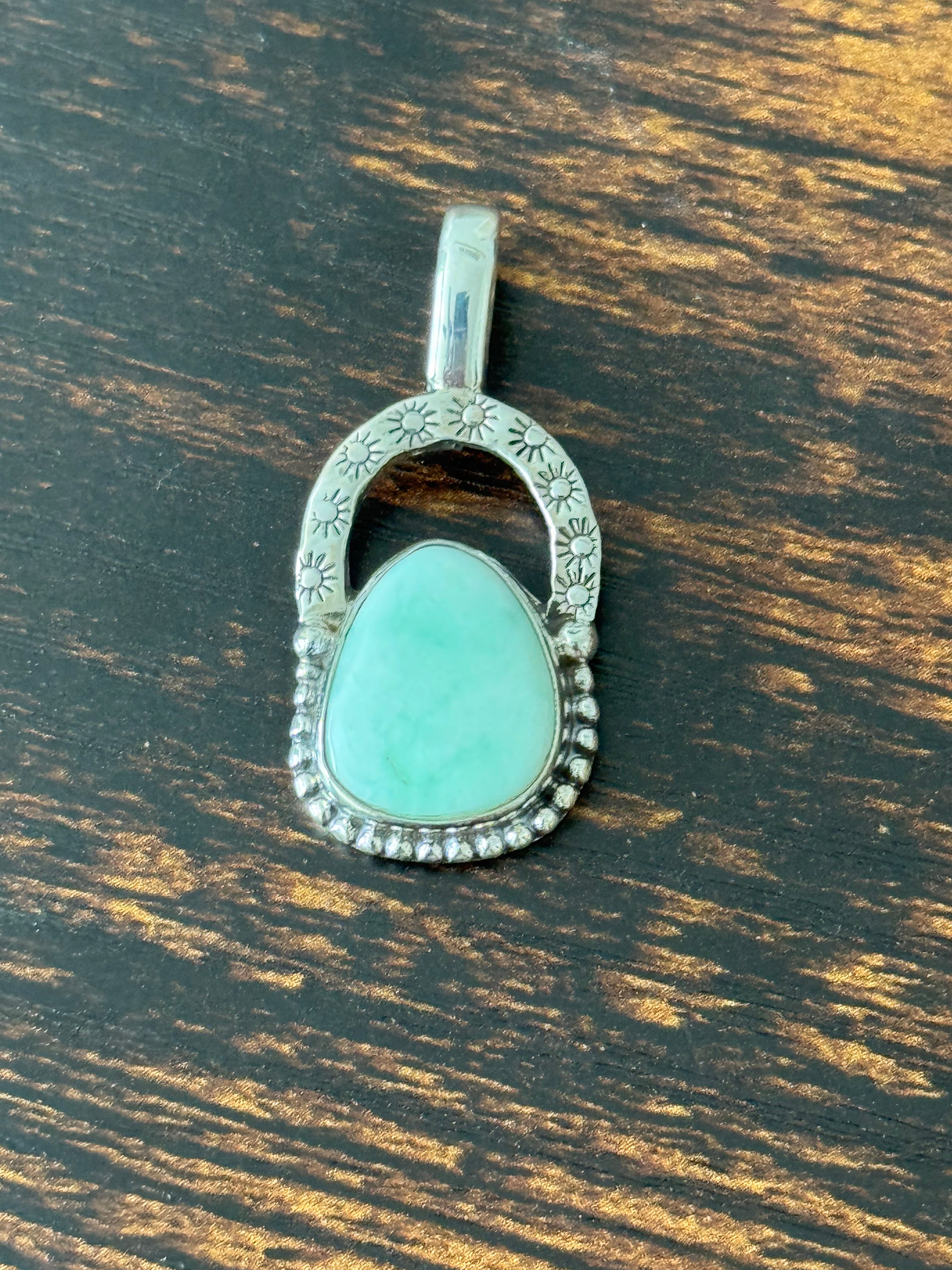 Southwest Paloma Variscite & Sterling Silver Pendant