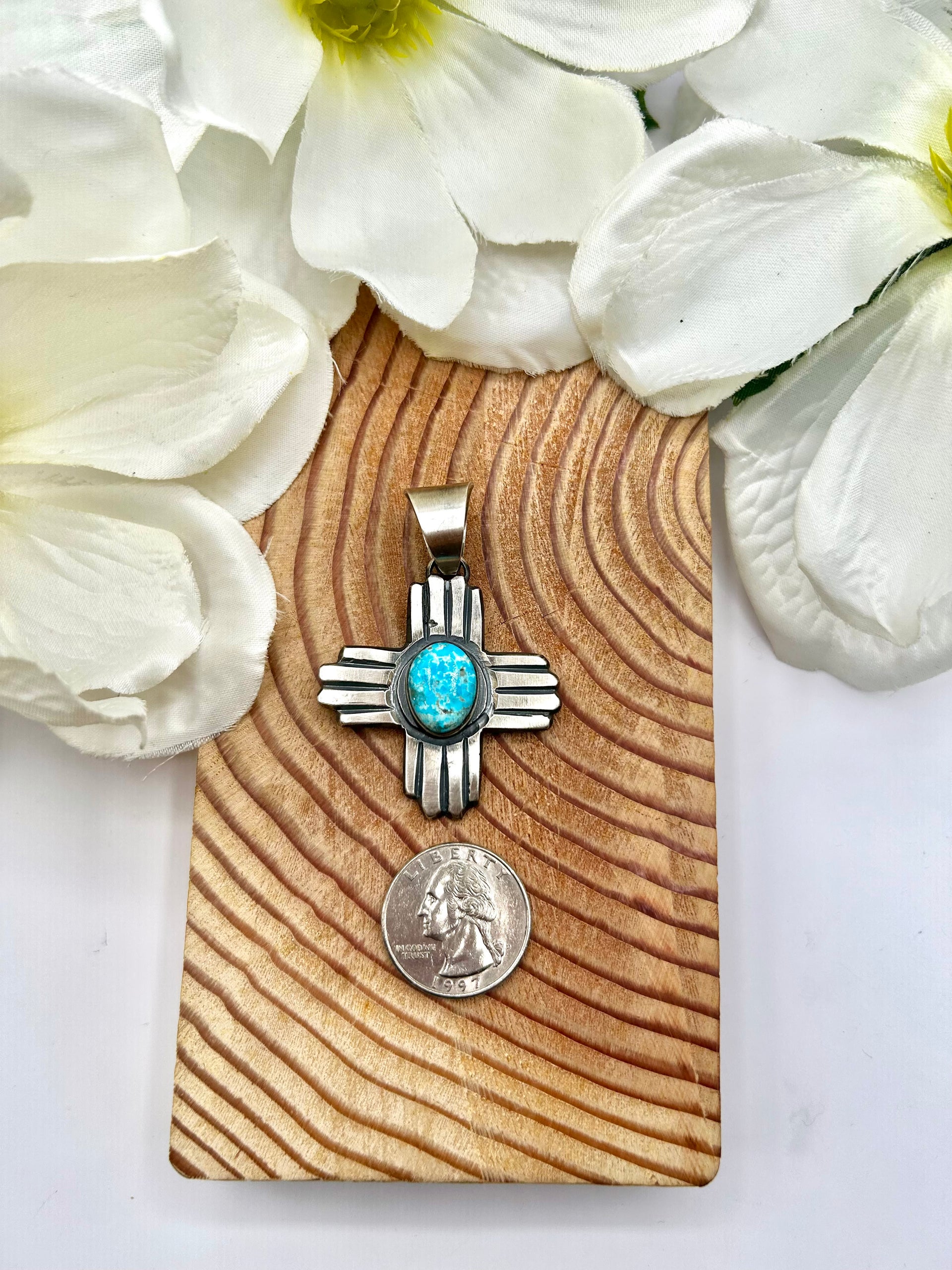 Chimney Butte Kingman Turquoise & Sterling Silver Pendant