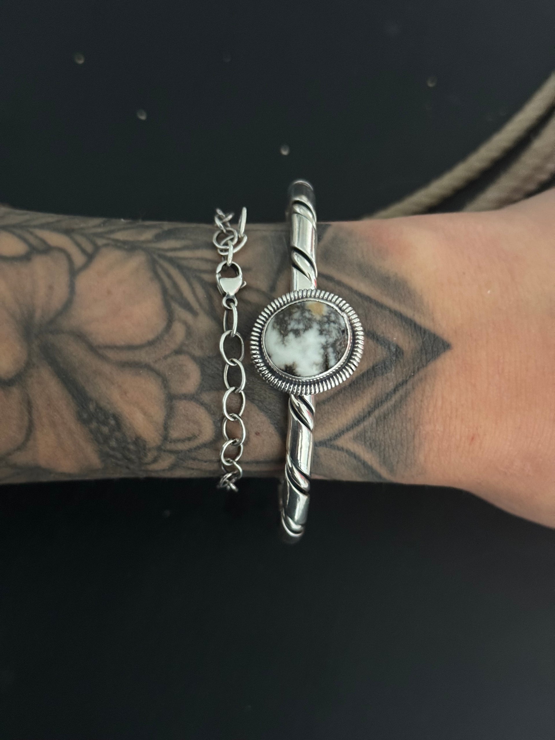 Wydell Billie White Buffalo & Sterling Silver Cuff Bracelet