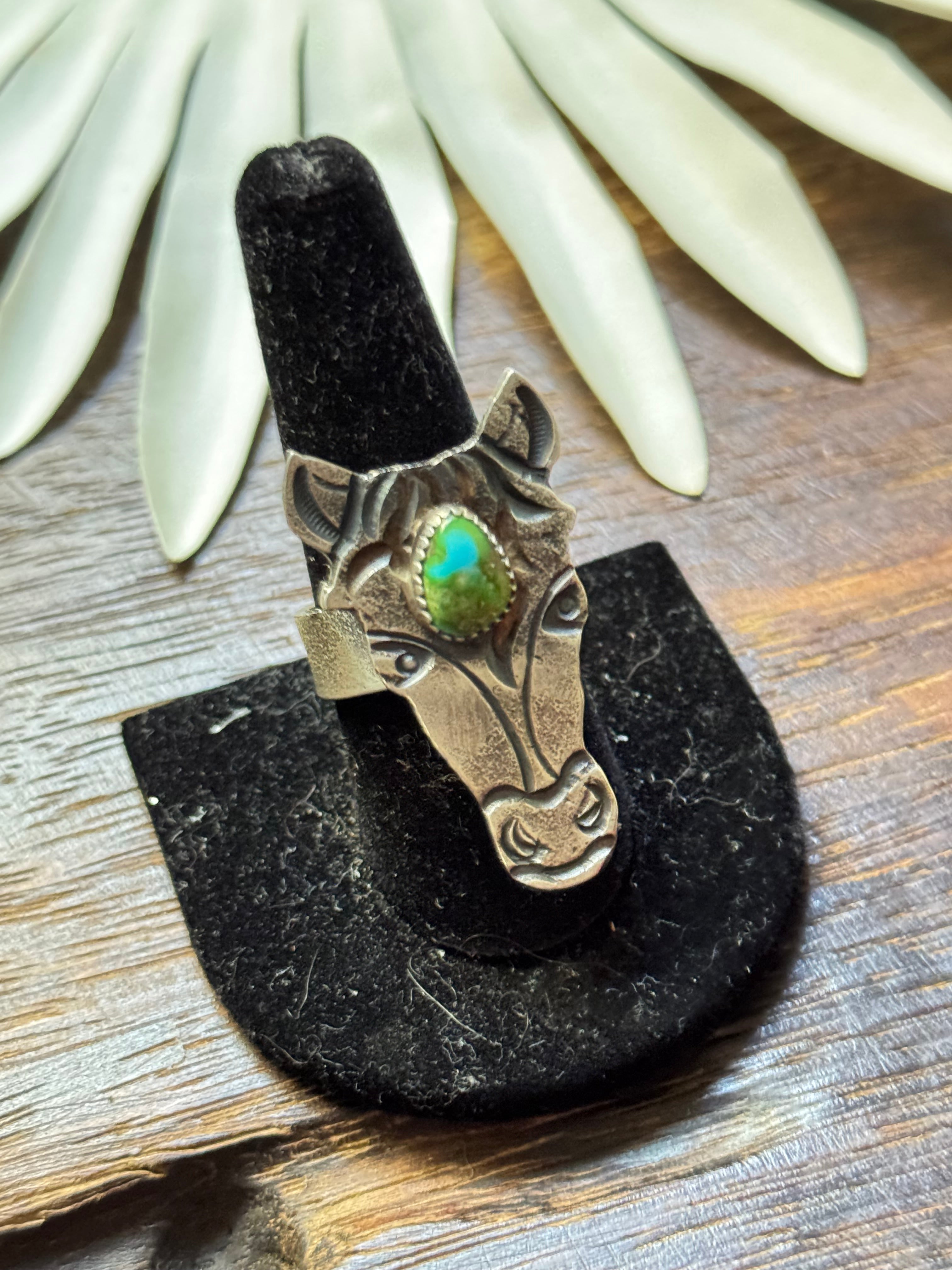 Kindale Billah Sonoran Mountain Turquoise & Sterling Silver Adjustable Horse Ring