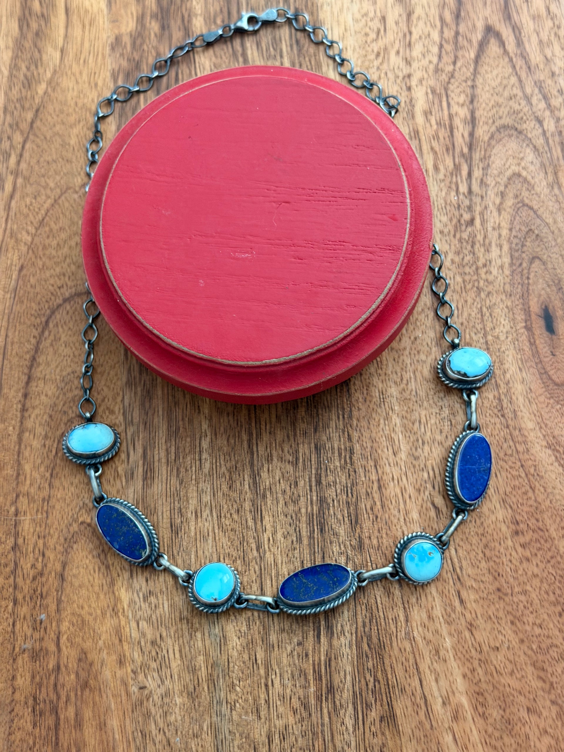 Peggy Skeets Multi Stone & Sterling Silver Necklace