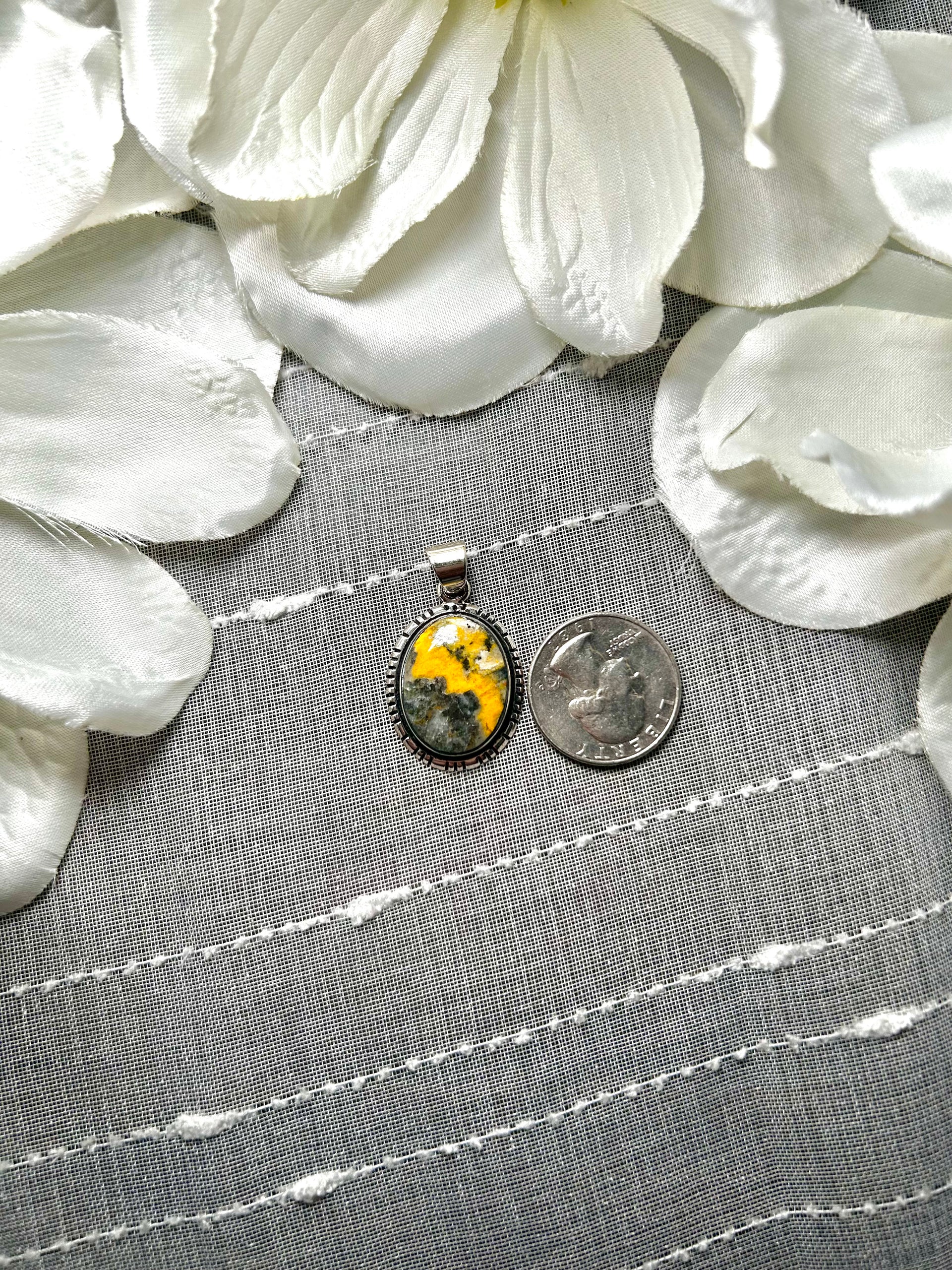 Navajo Made BB Agate & Sterling Silver Pendant