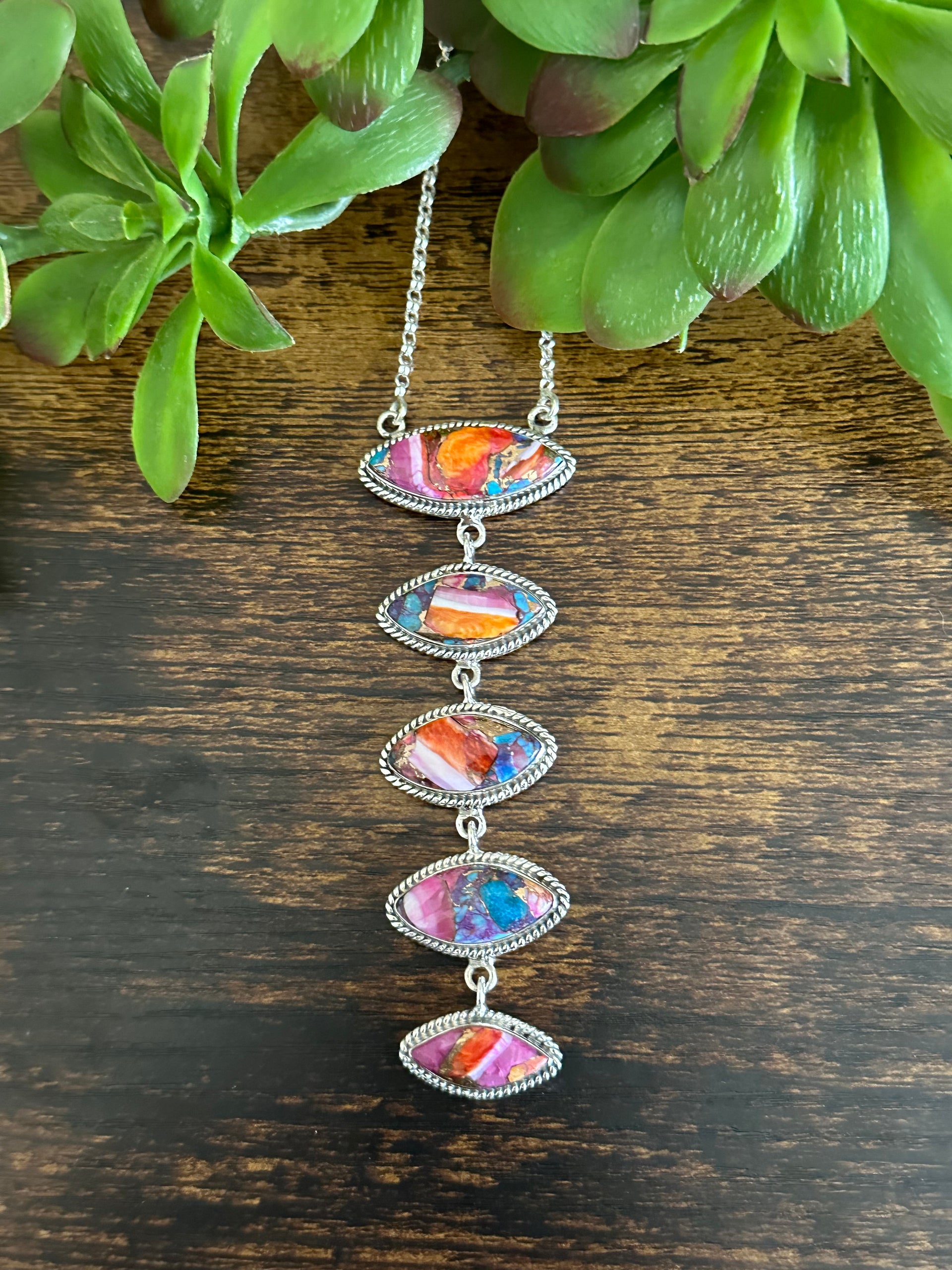 Southwest Made Mohave Turquoise & Sterling Silver Necklace