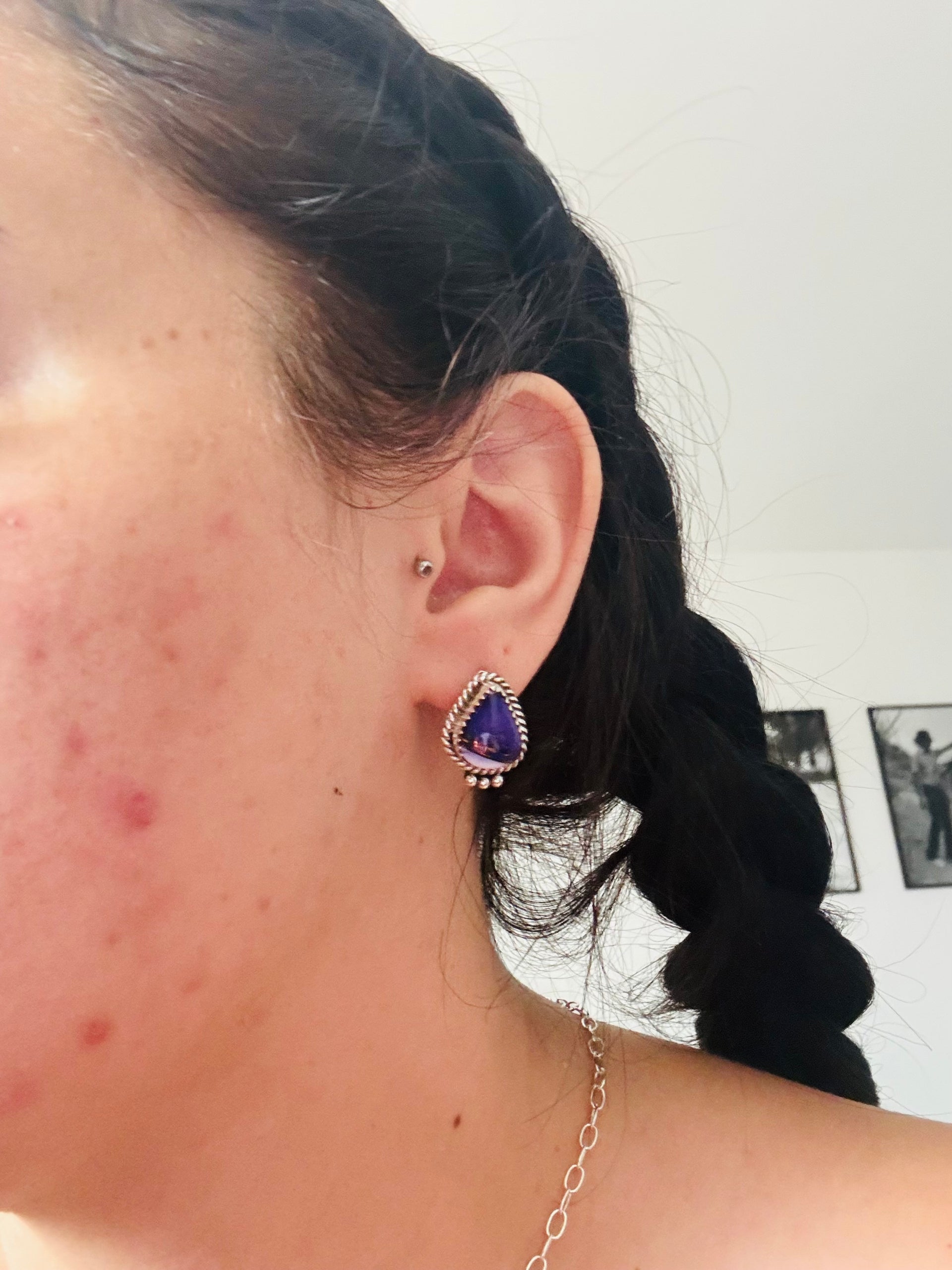 Trish Largo Purple Mohave Composite & Sterling Silver Post Earrings