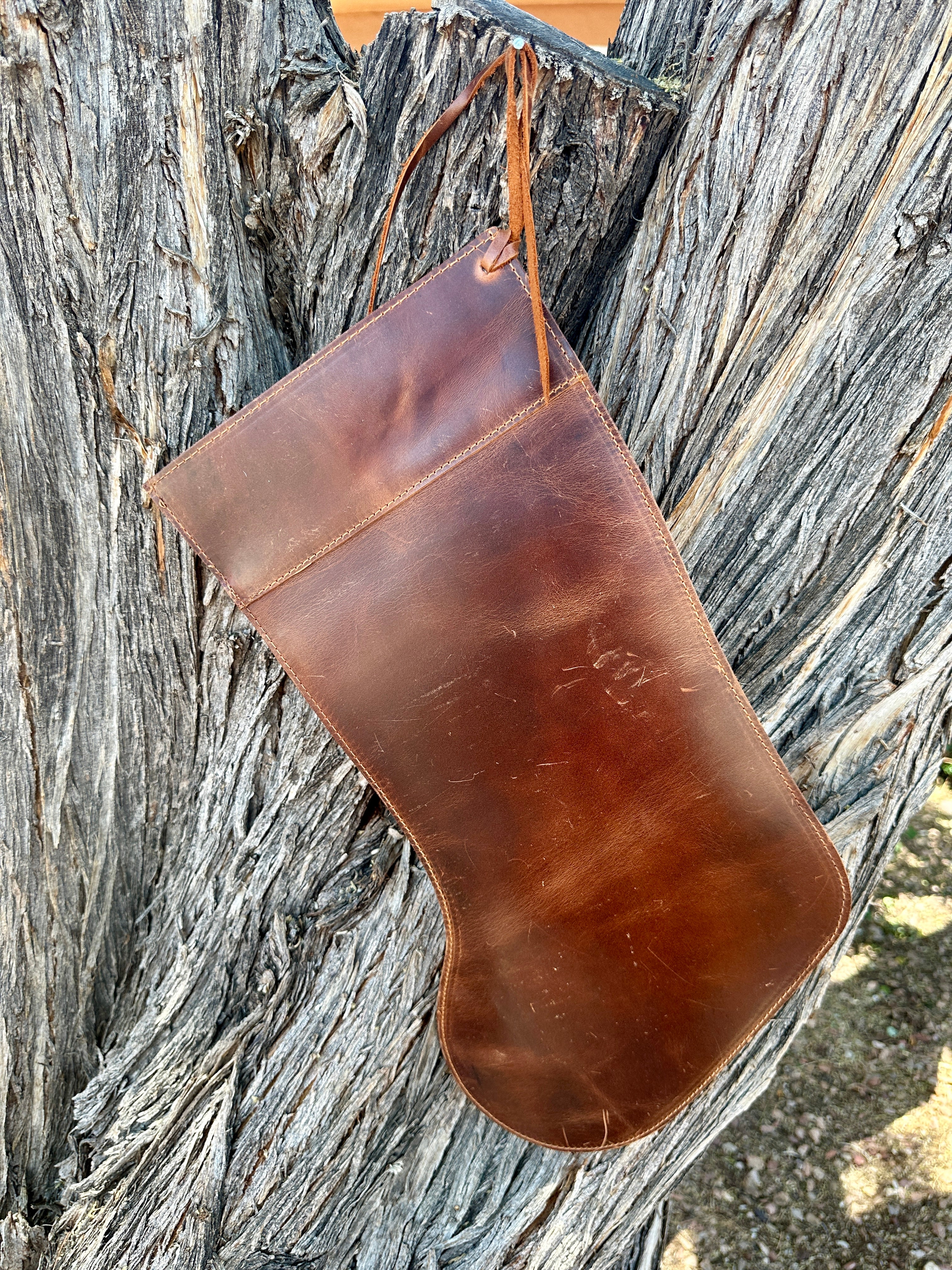 Genuine Tooled Leather Cowhide Stocking