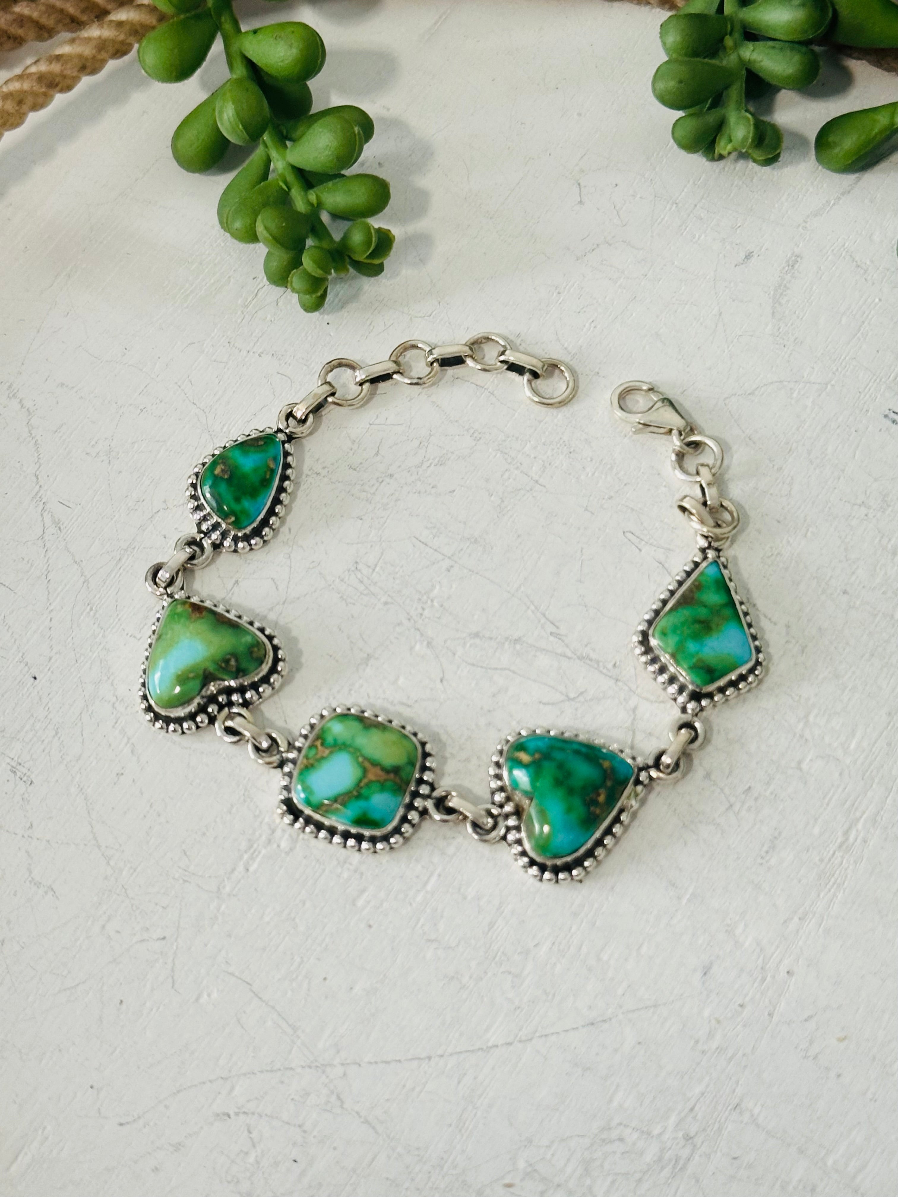 Southwest Made Sonoran Mountain Turquoise & Sterling Silver Bracelet