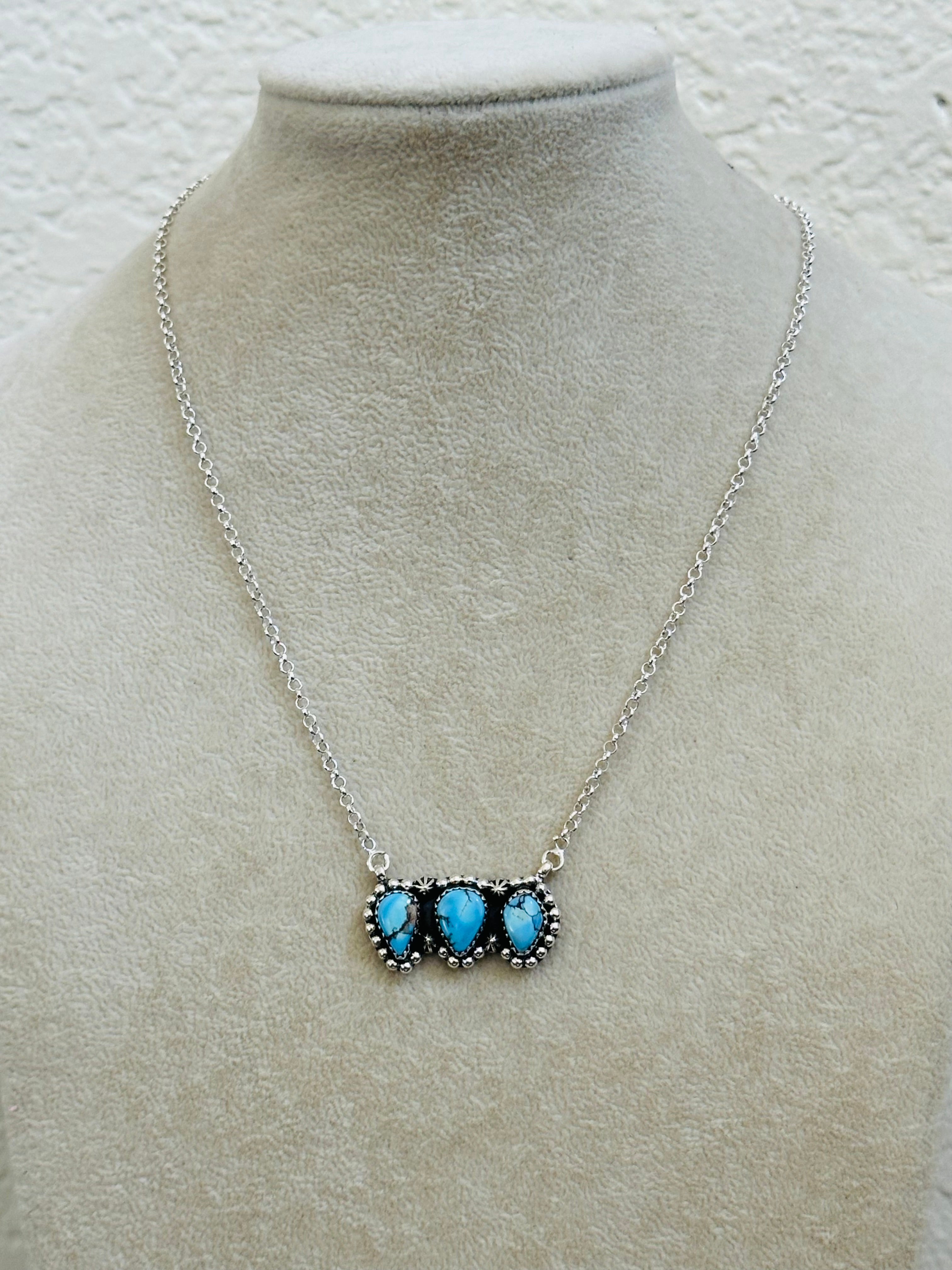 TTD “Array” Golden Hills Turquoise & Sterling Silver Necklace