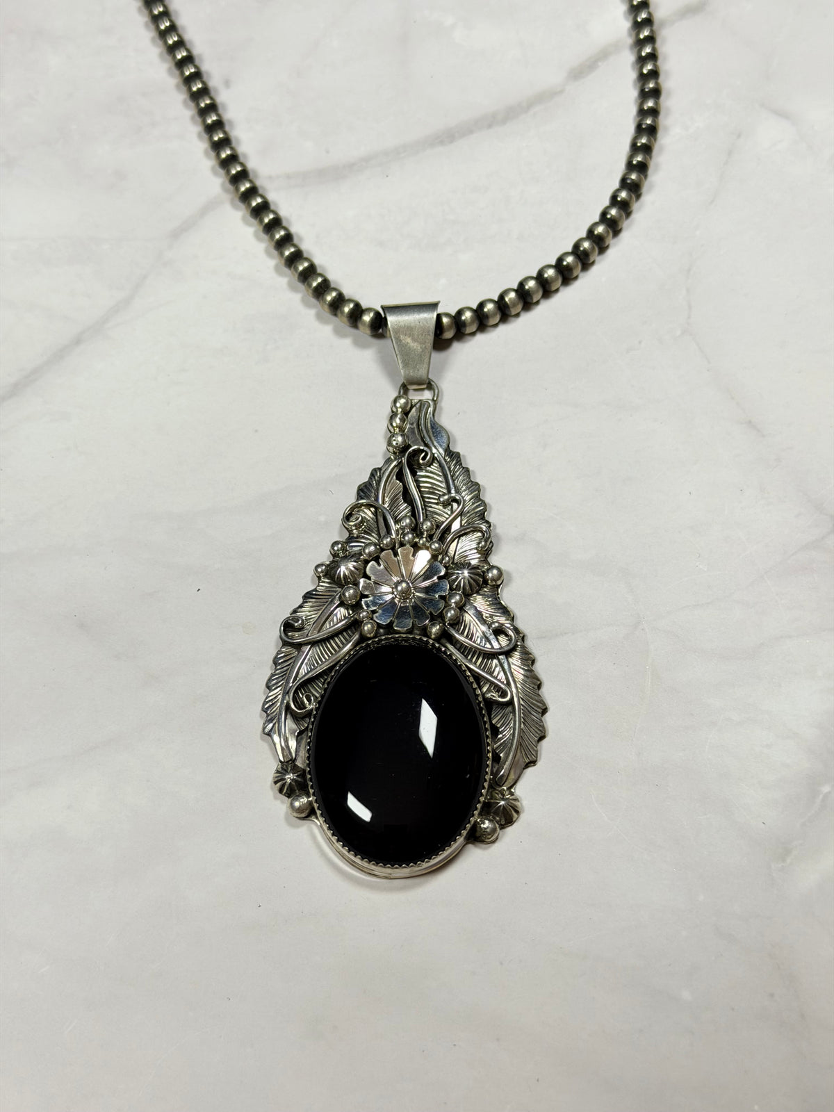 Gilbert Smith Onyx & Sterling Silver Pendant