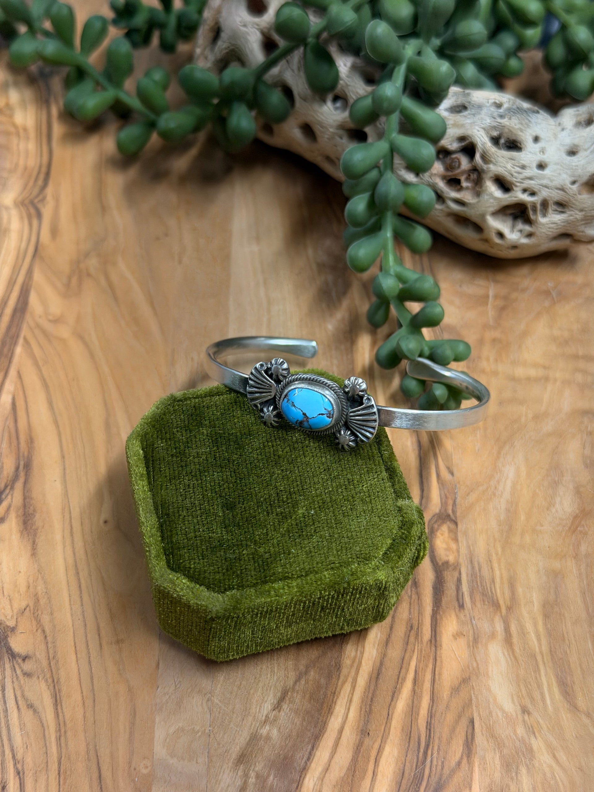 Genevieve Francisco Golden Hills Turquoise and Sterling Silver Cuff Bracelet