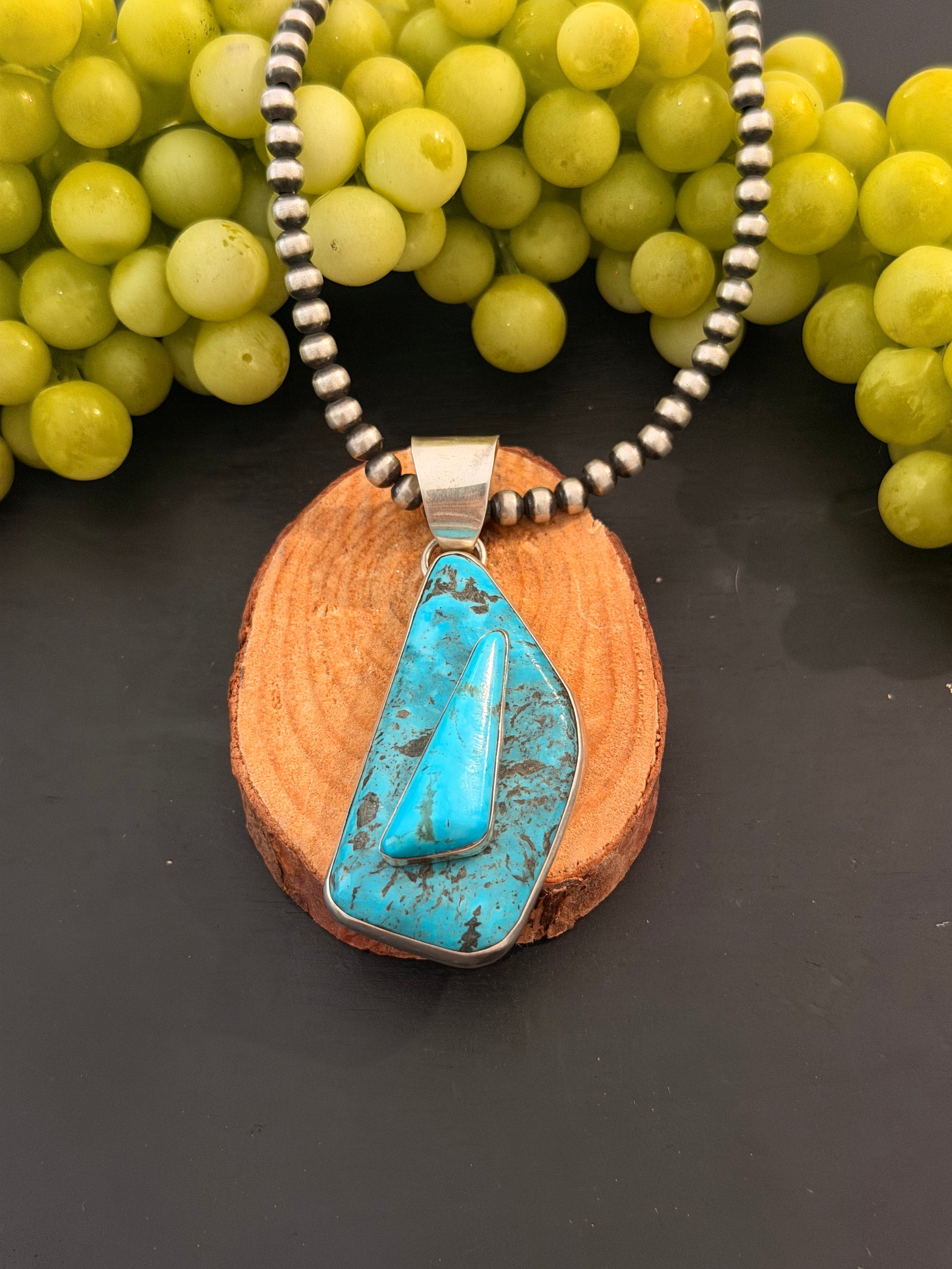 Adam Fierro Kingman Turquoise & Sterling Silver Pendant