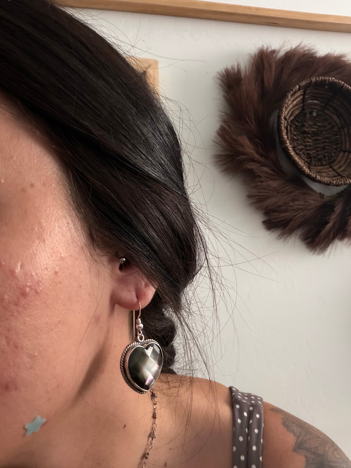 Navajo Made Labradorite & Sterling Silver Dangle Earrings