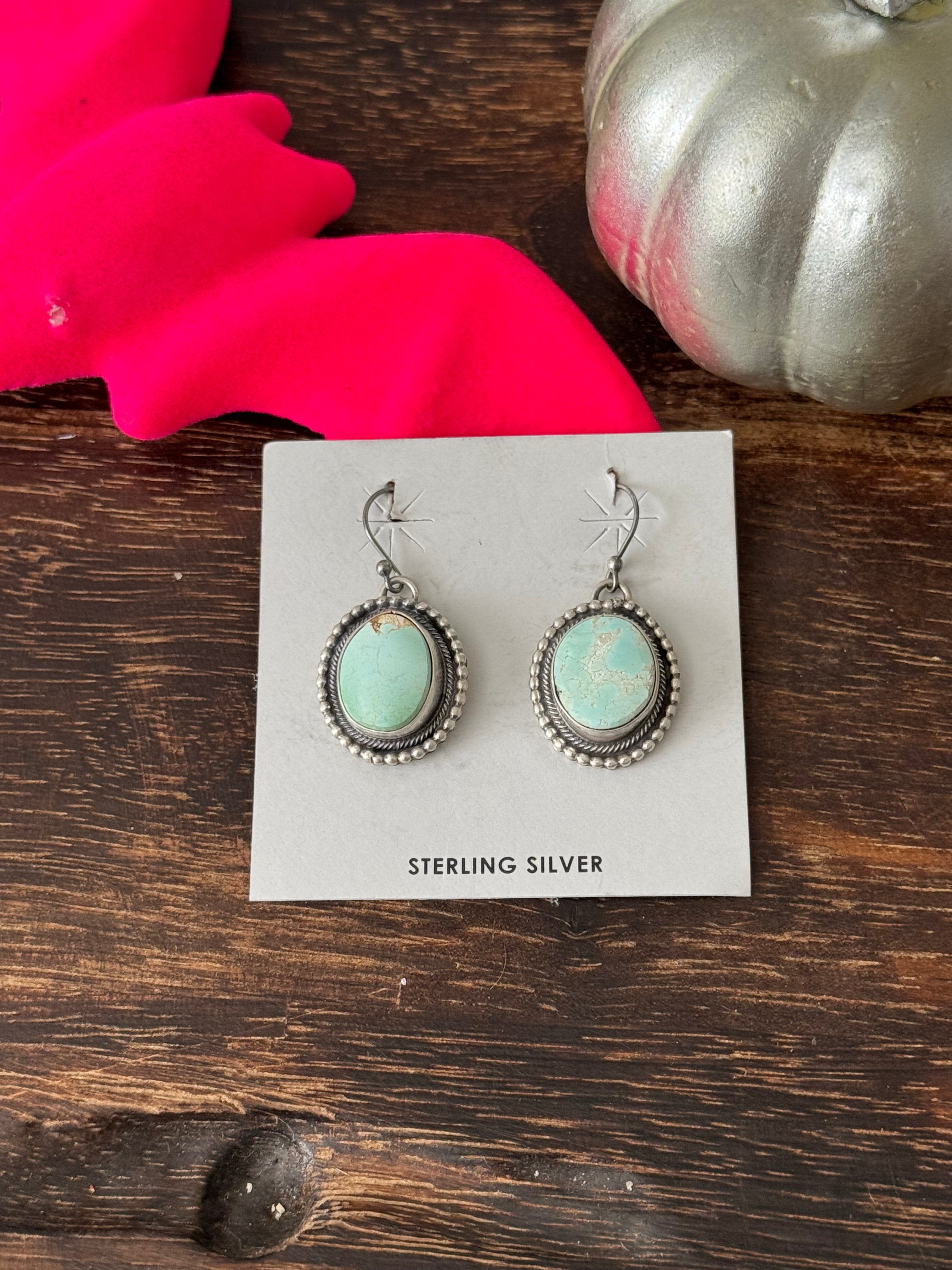 Randy Billy Royston Turquoise & Sterling Silver Dangle Earrings